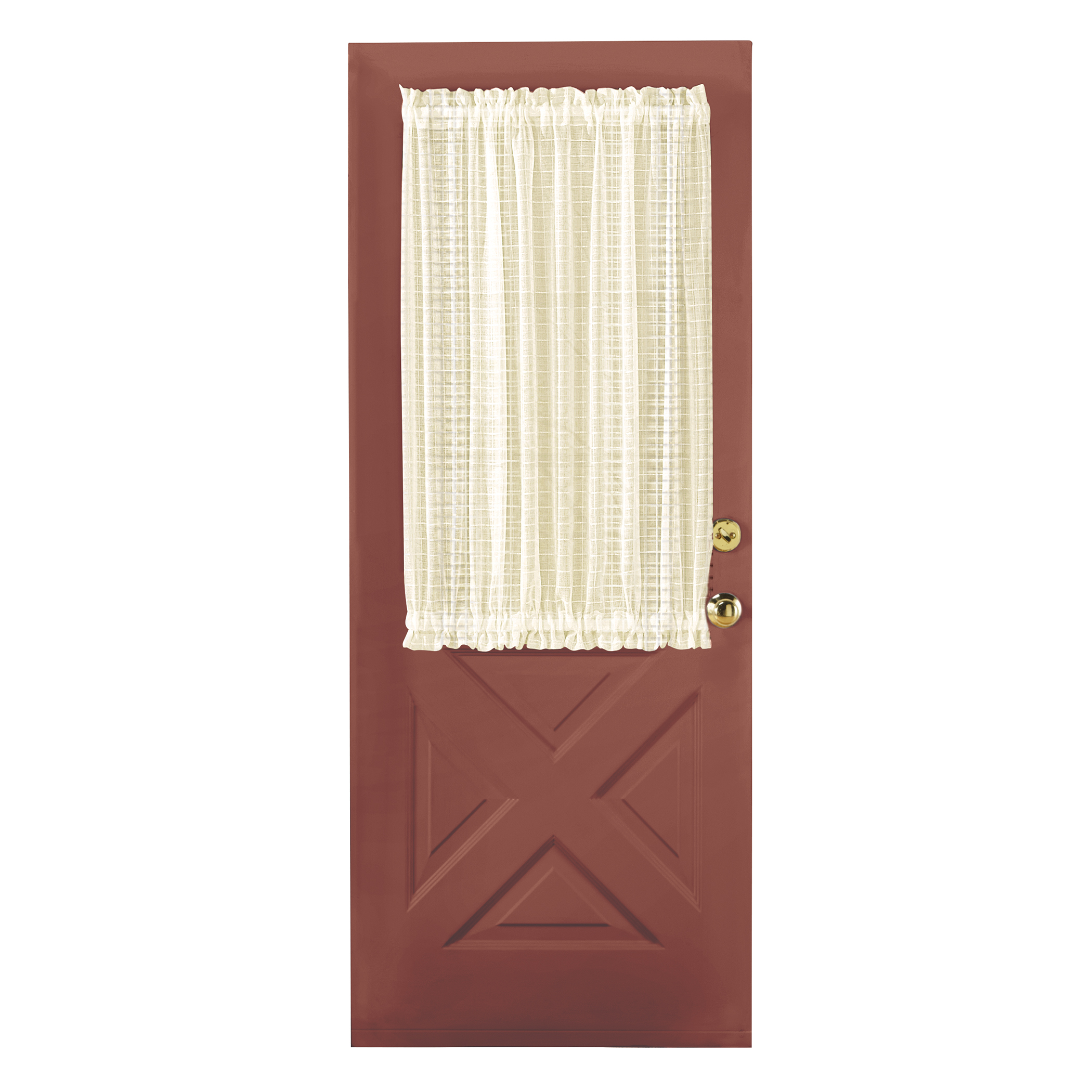 Montauk Woven Check Sheer Rod Pocket Door Panel