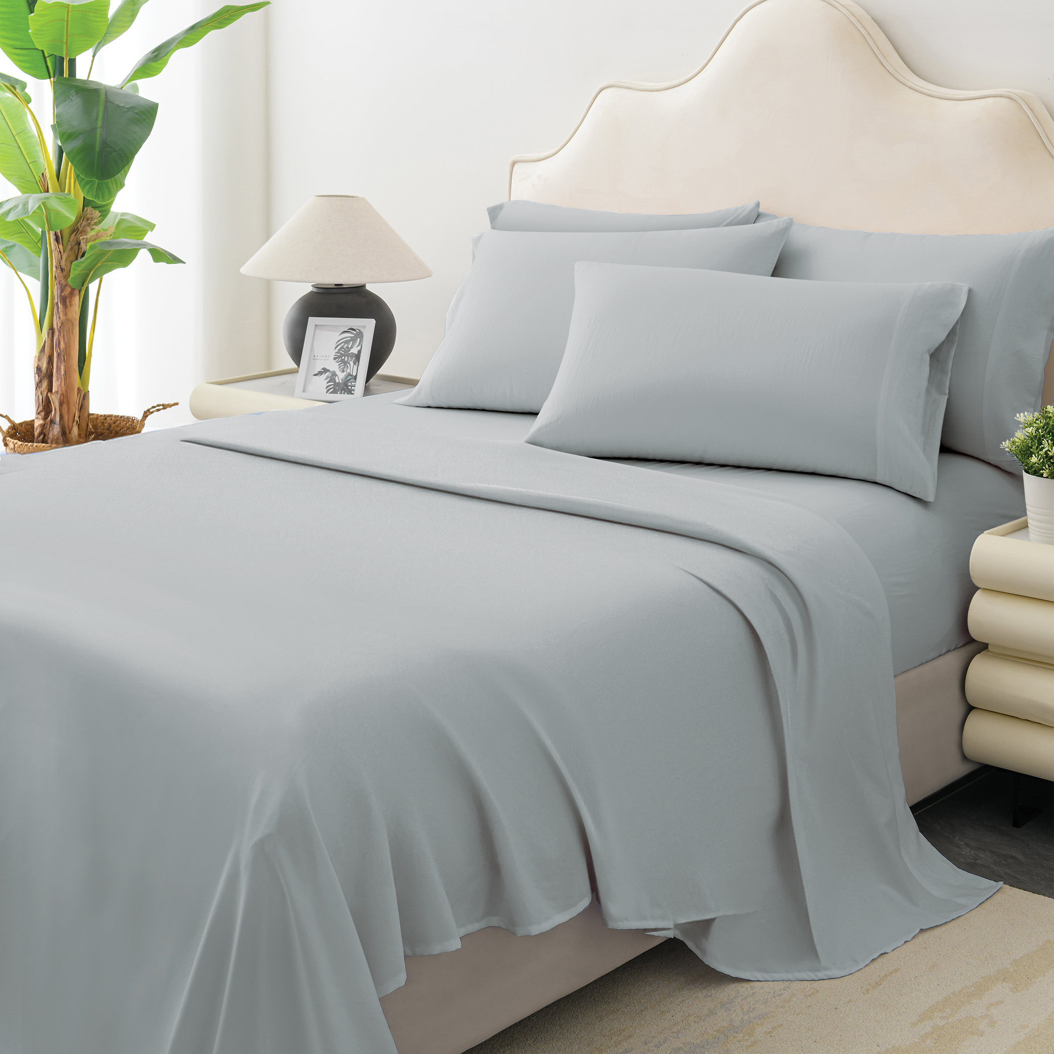 6 Piece Sheet Set - Includes Fitted, Flat, and 4 Pillowcases - Imagen 8 de 18