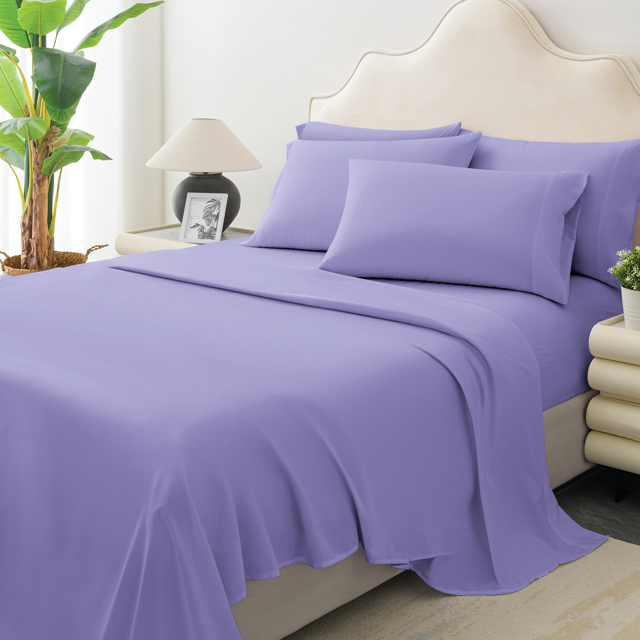 6 Piece Sheet Set - Includes Fitted, Flat, and 4 Pillowcases - Imagen 11 de 18