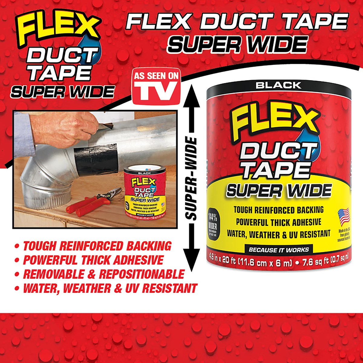 Flex Super Wide Duct Tape Water, Weather & UV Resistant Collections