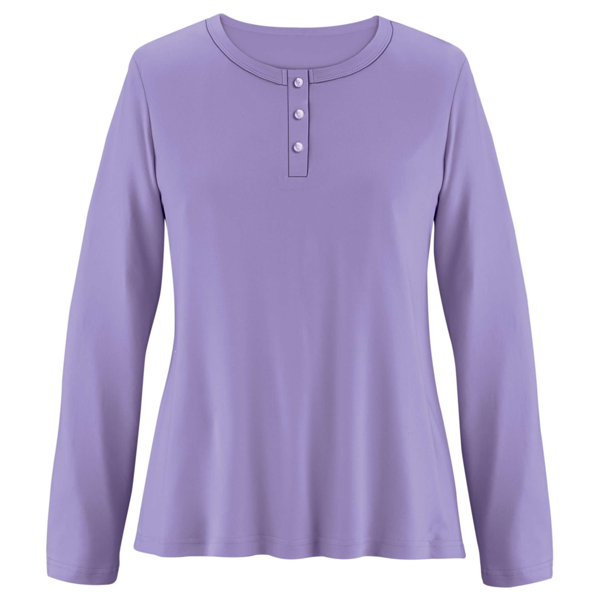 Super Soft Henley Long Sleeve Pajama Top Medium Lilac