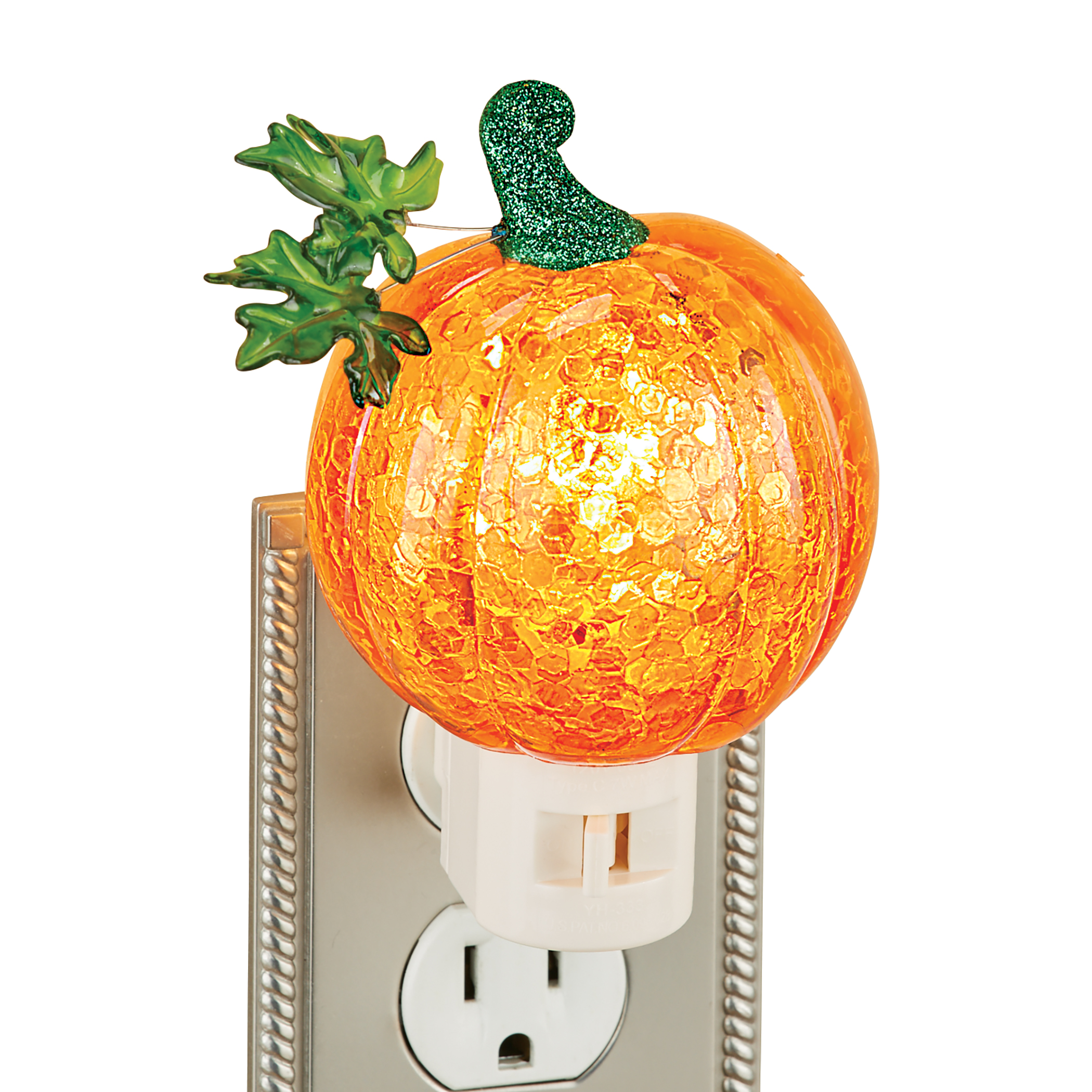 Autumn Pumpkin Glass Plug-In Night Light