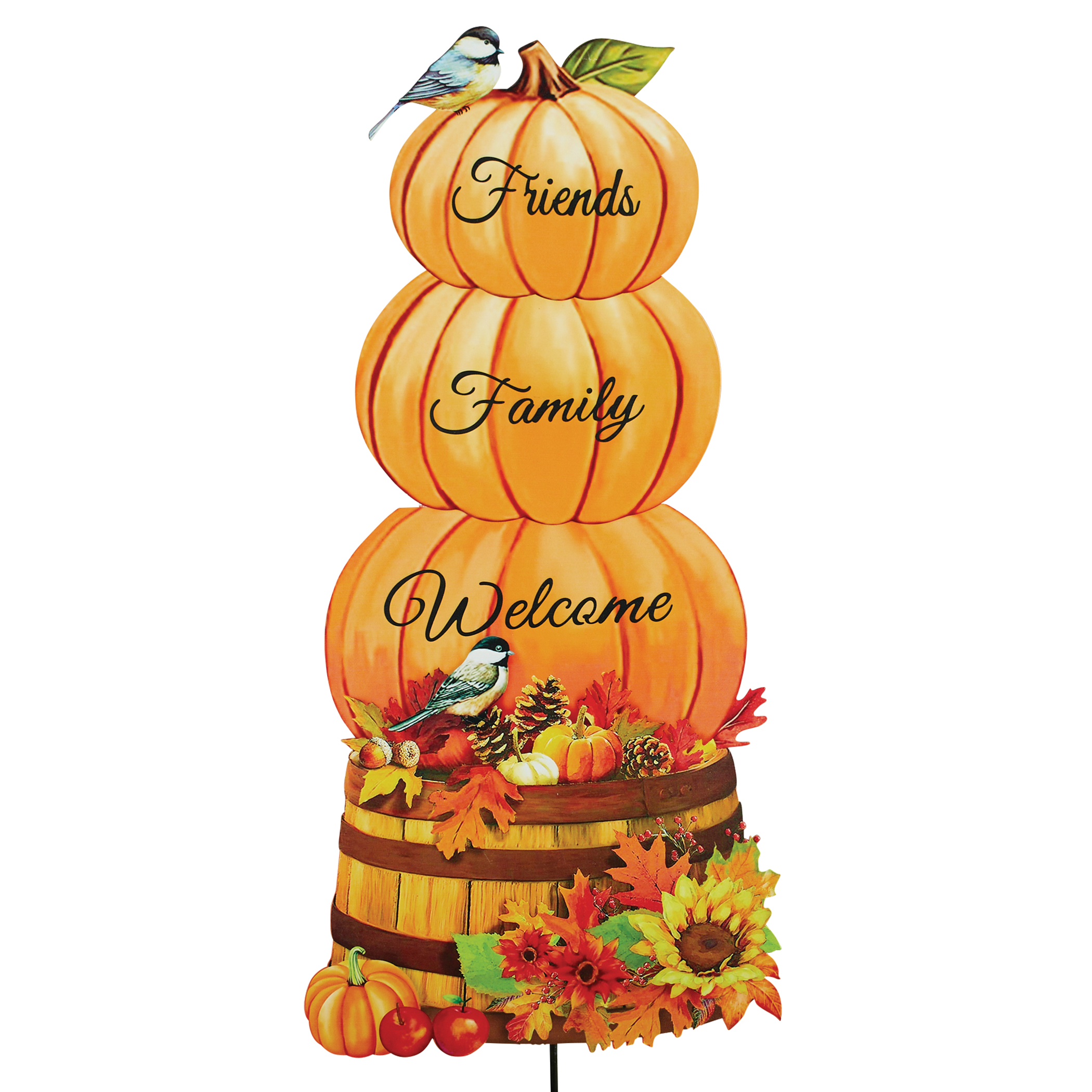 Welcome Friends and Family Harvest Outdoor Garden Stake
