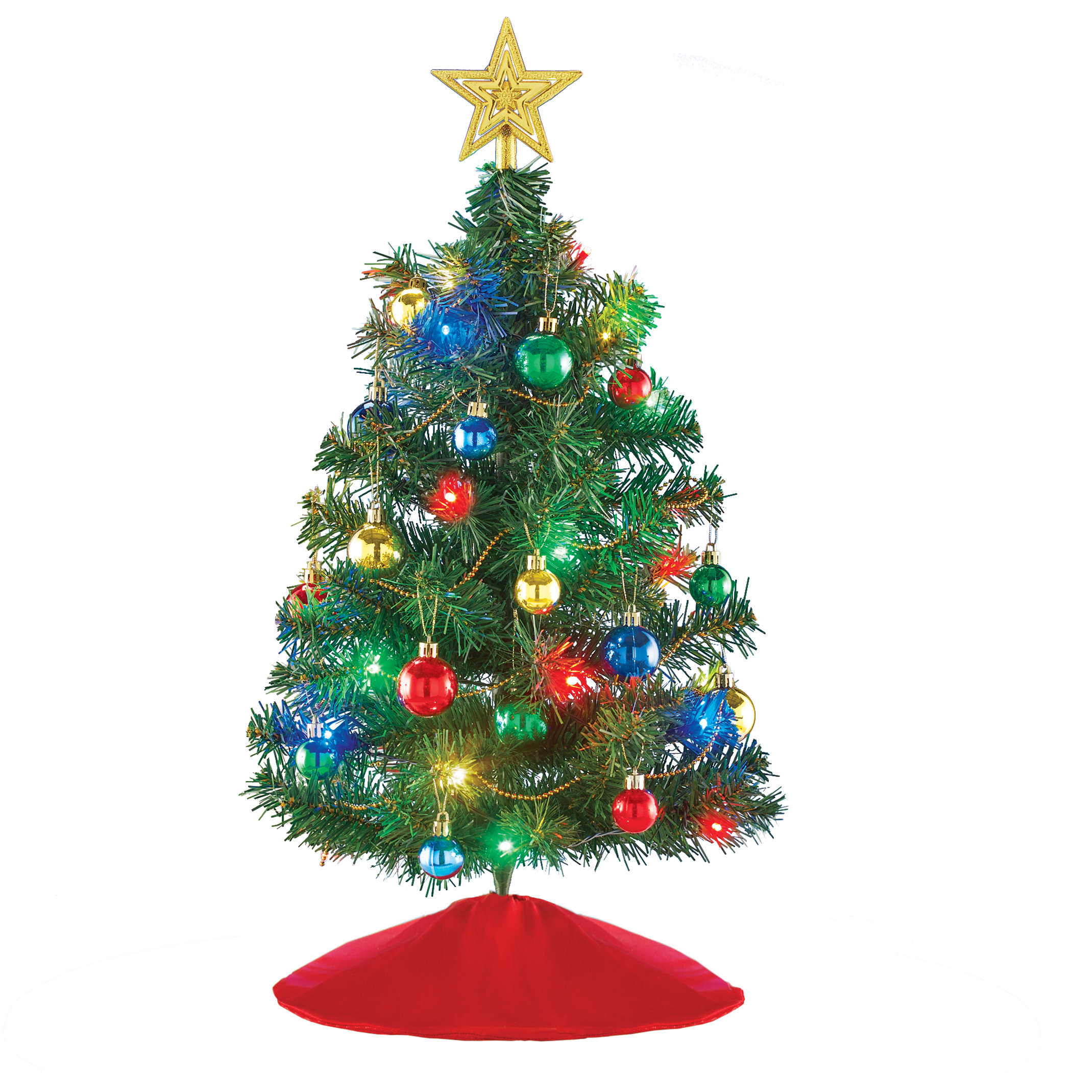 24-inch LED Lighted 20-Piece Tabletop Tree Set 14 X 14 X 2