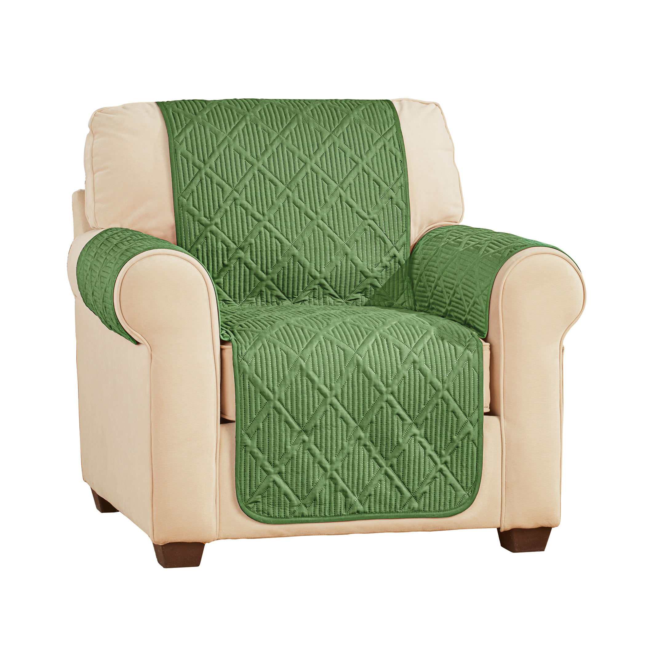 Attractive Everyday Quilted Furniture Protector Green Chair