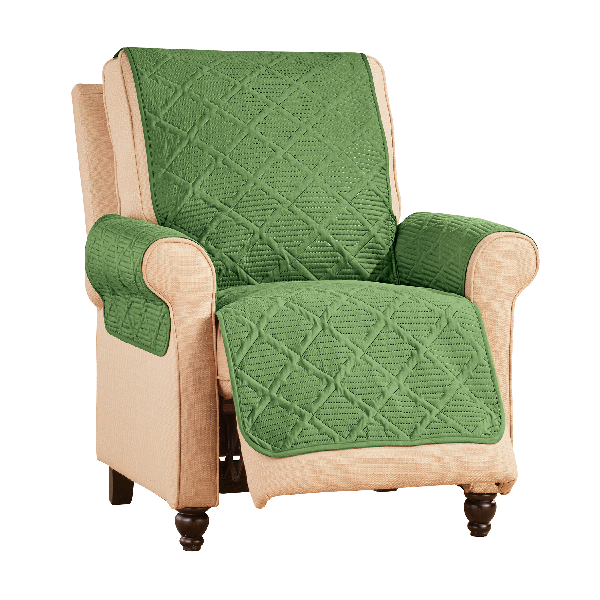 Attractive Everyday Quilted Furniture Protector Green Recliner