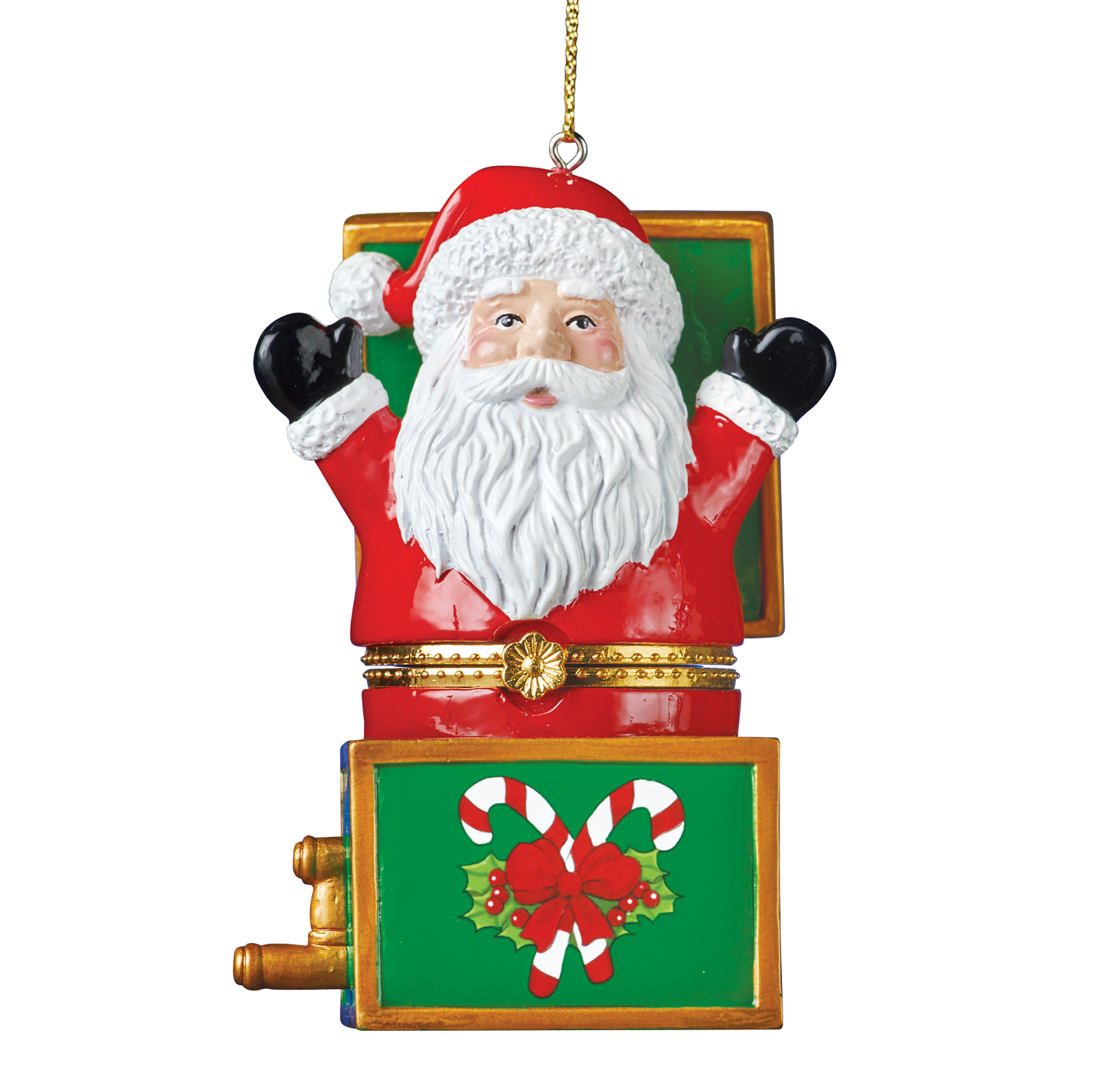 Charming Jack-In-The-Box Trinket Christmas Ornament 2.5 X 2 X 3.5 Santa