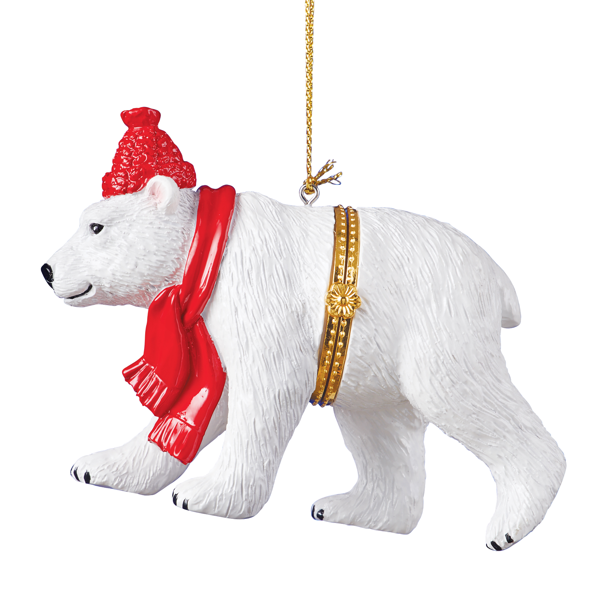 Hand-Painted Joyful Animals Trinket Ornament 4 X 2 X 3 Polar Bear