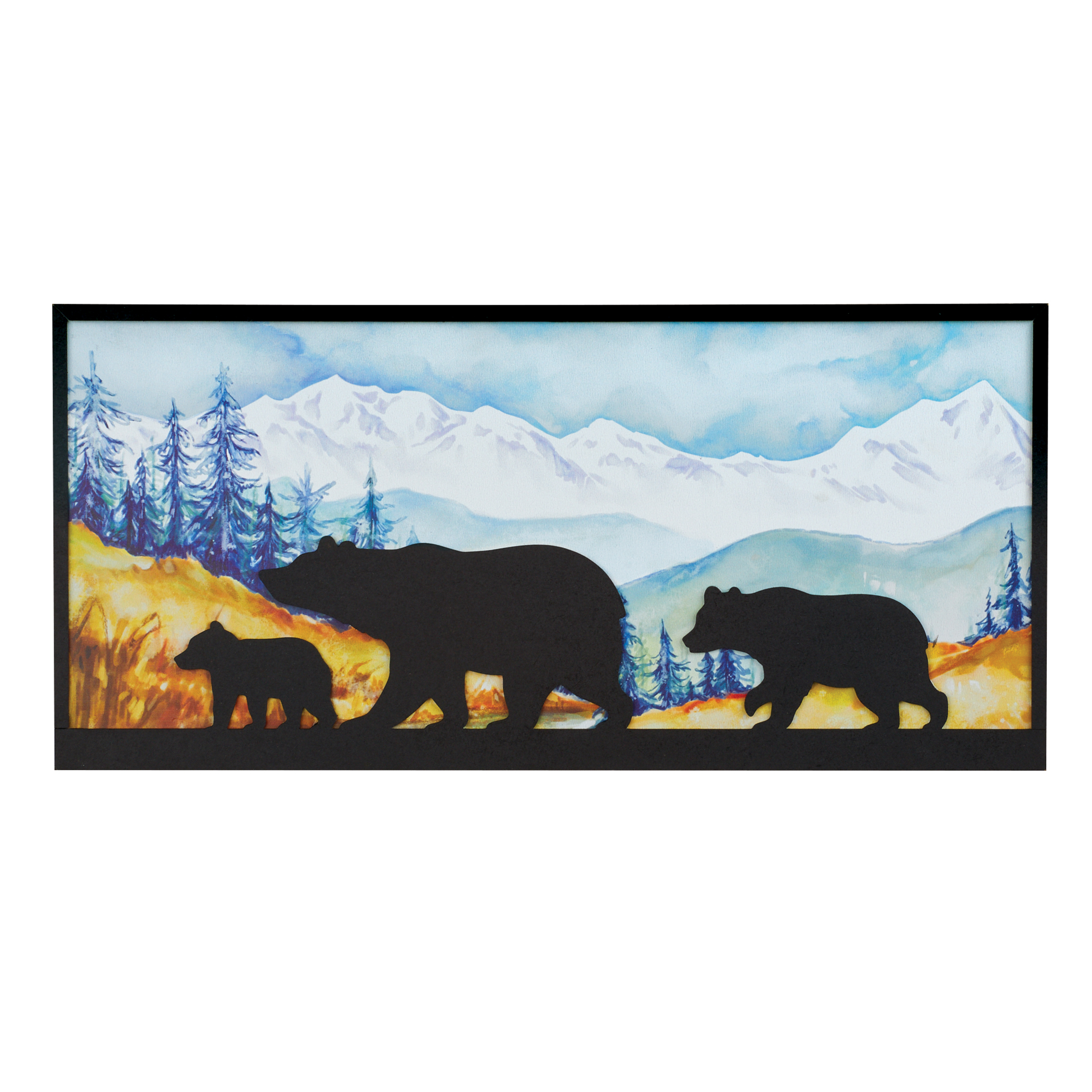 Northwoods Bears Mountain Scape Hanging Wall Art