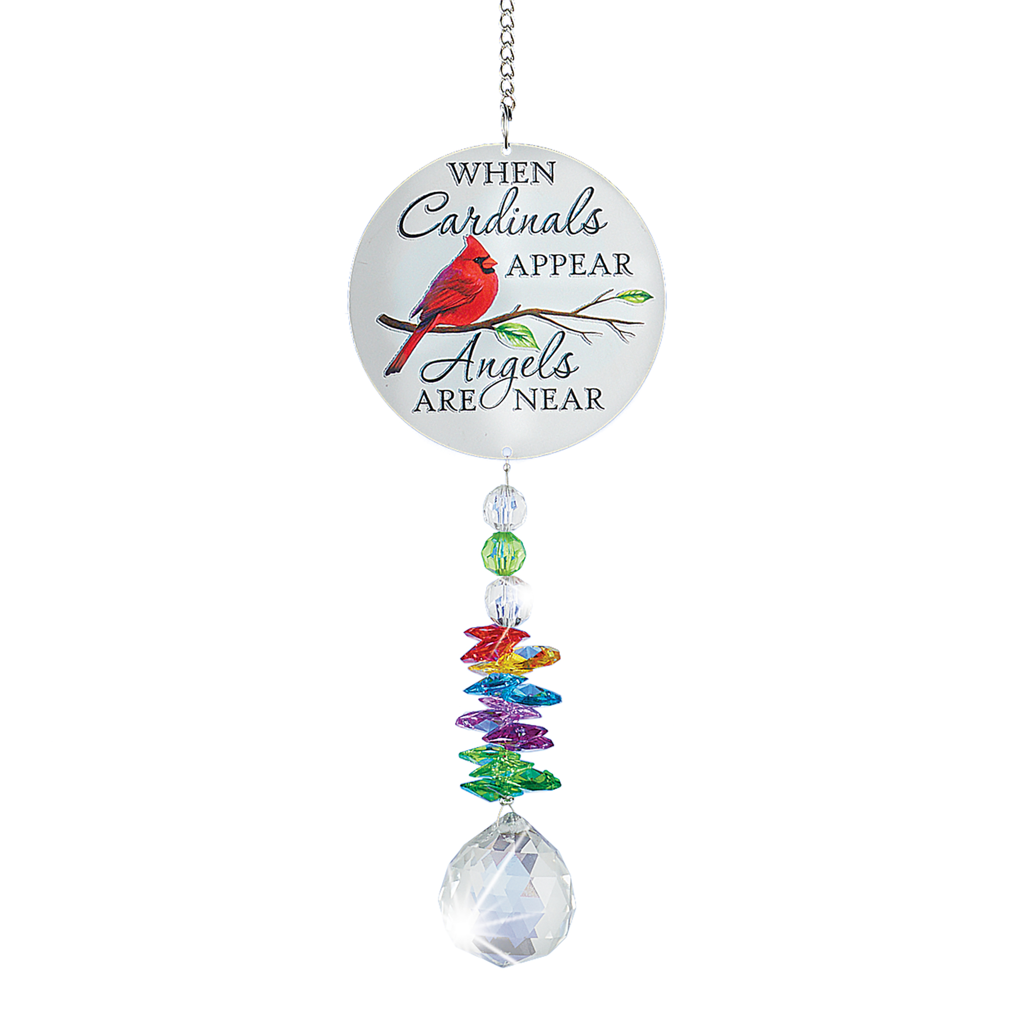When Cardinals Appear Angels Are Near Crystal Suncatcher