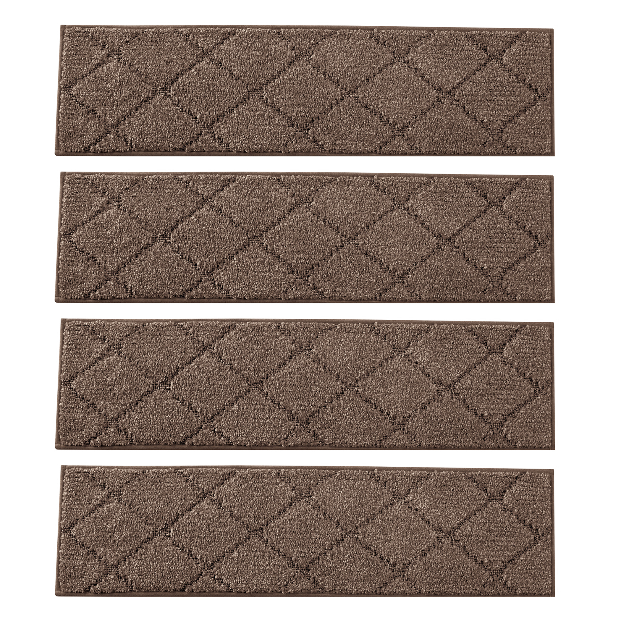 Ultra-Soft Diamond Design Slip-Resistant Stair Treads - Set of 4