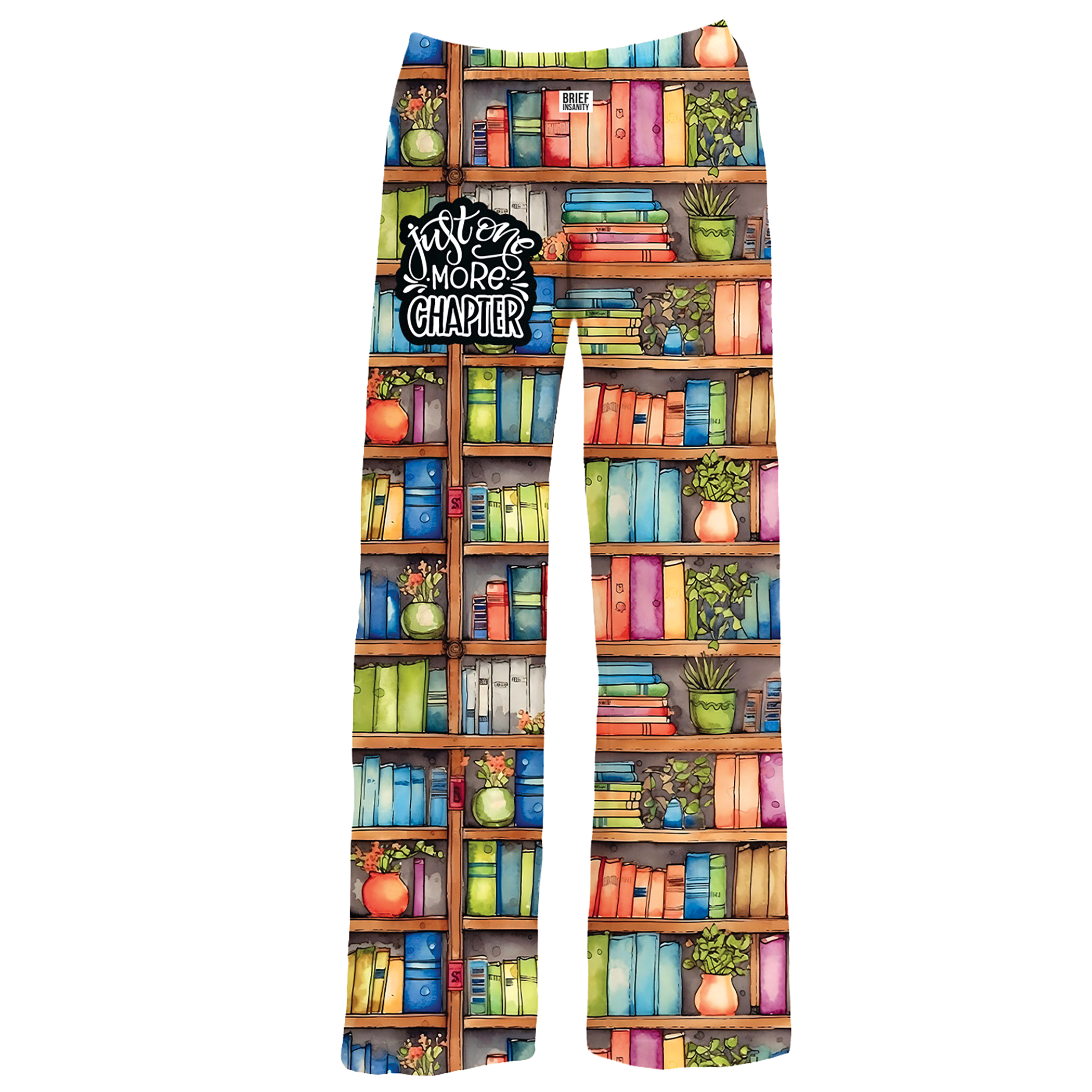 Just One More Chapter Book Lover Drawstring Waist Lounge Pants Large Multi-Colored