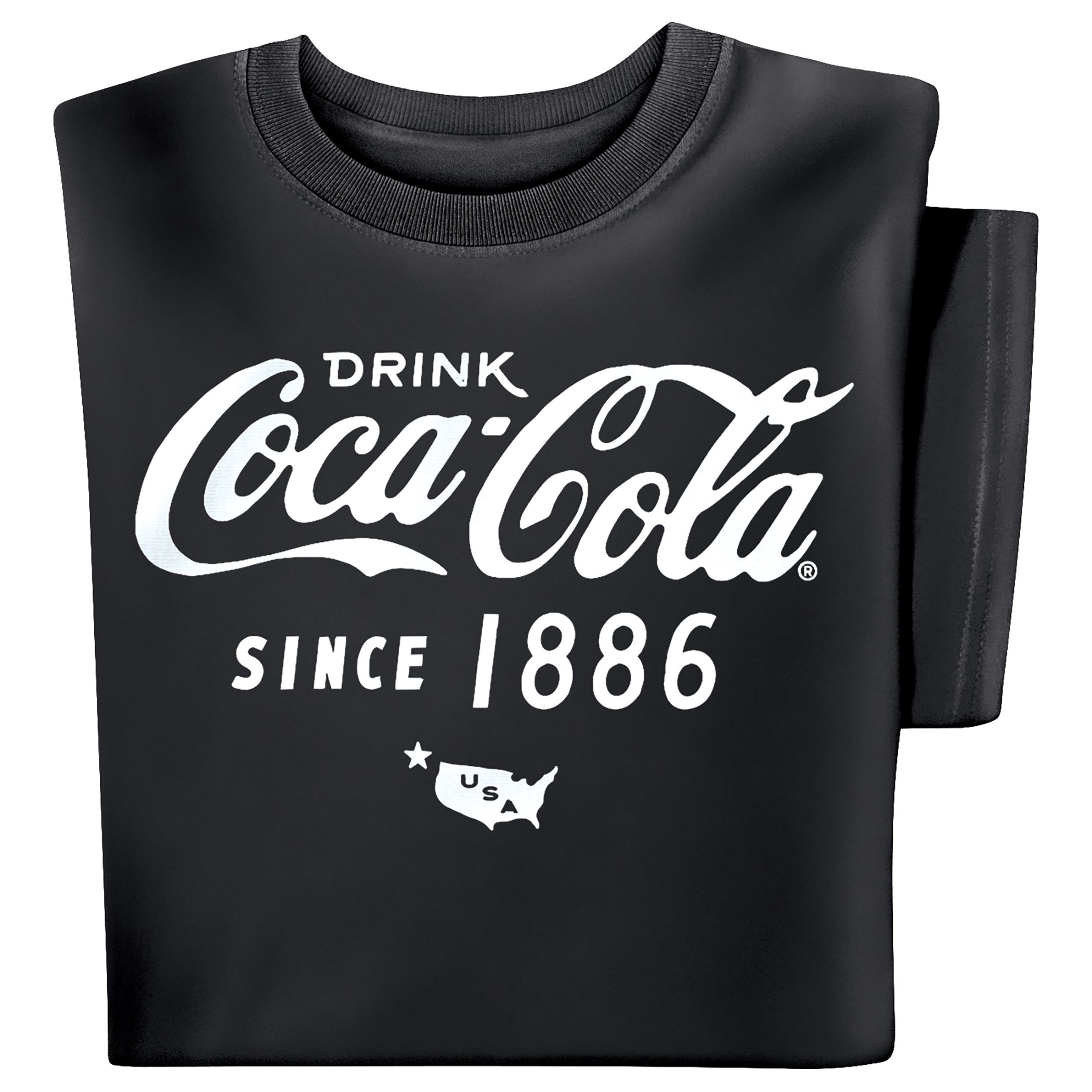 Coca-Cola Since 1886 Black Short Sleeve Graphic T-Shirt Medium Black