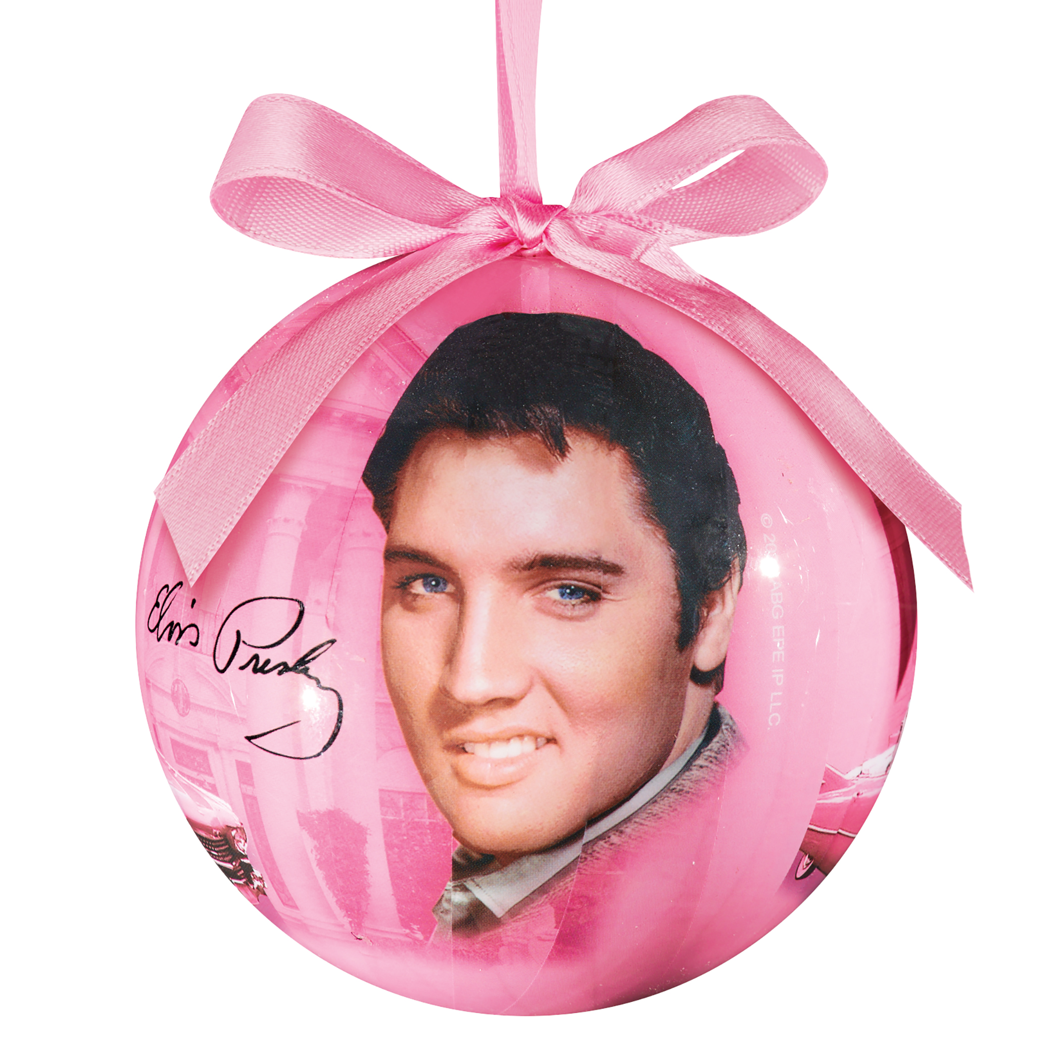 Elvis Pink Ball Christmas Ornament with Gift Box