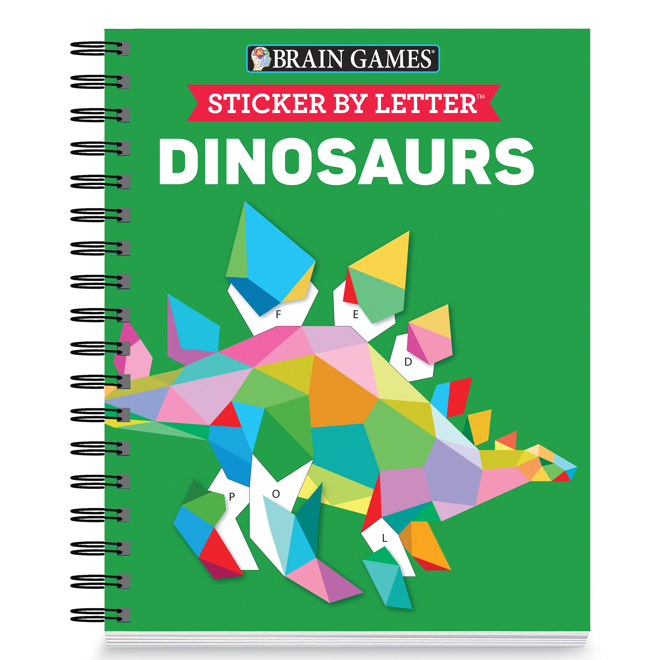 Brain Games Sticker by Number Dinosaurs Book