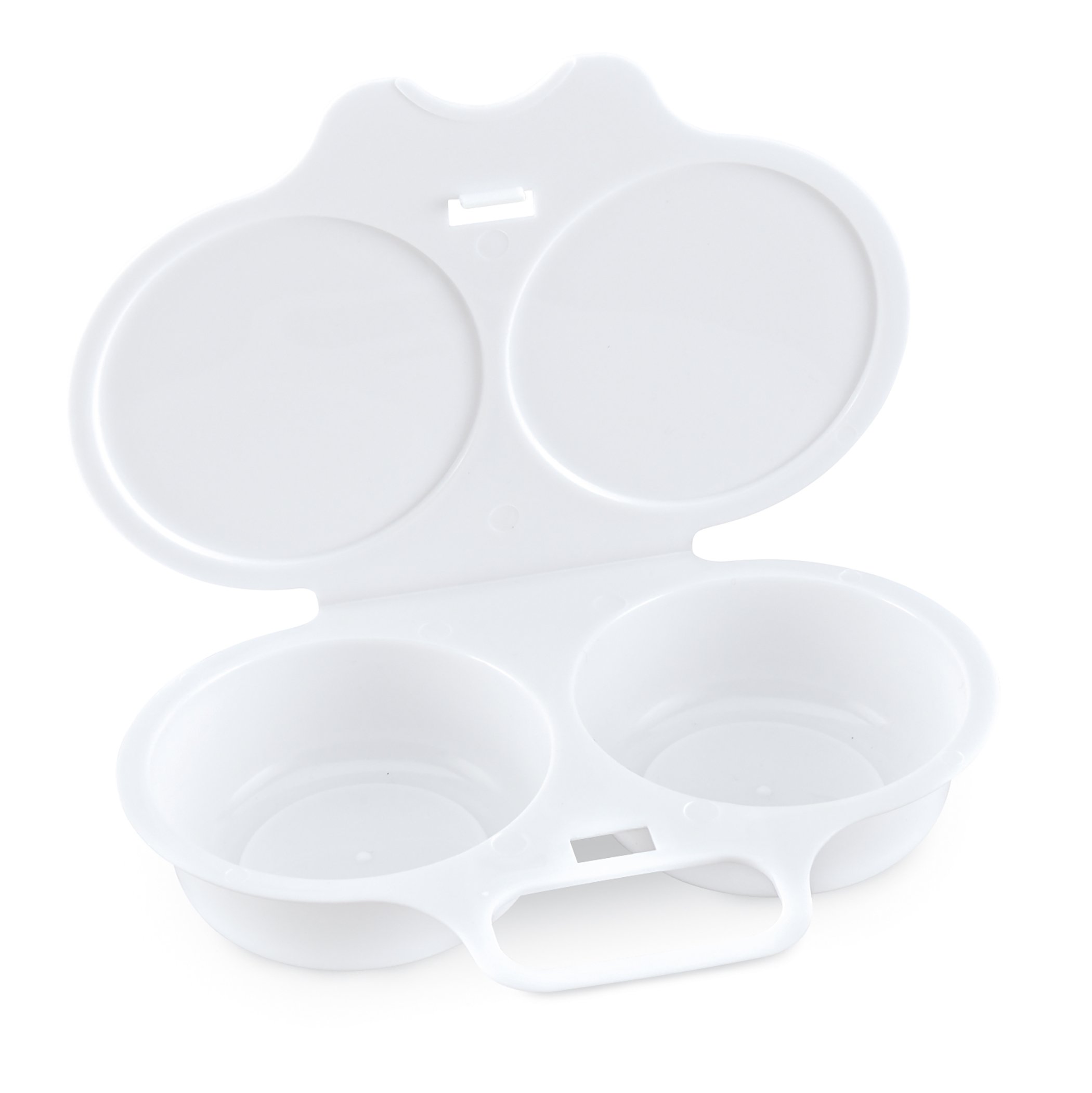 Microwave Double Egg Poacher, Dishwasher Safe White