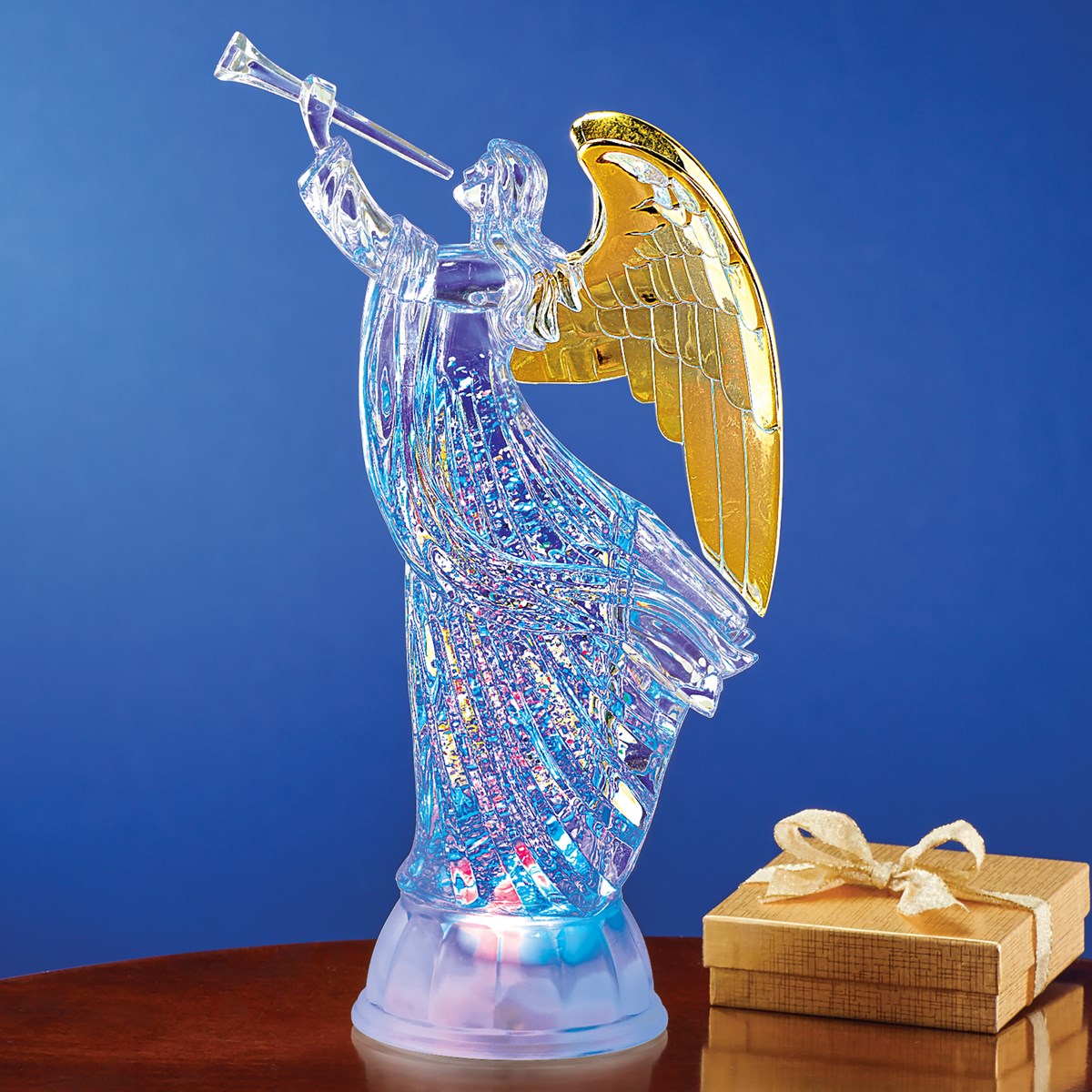 LED Lighted Color-Changing Snow Holiday Angel Decoration | Collections Etc.