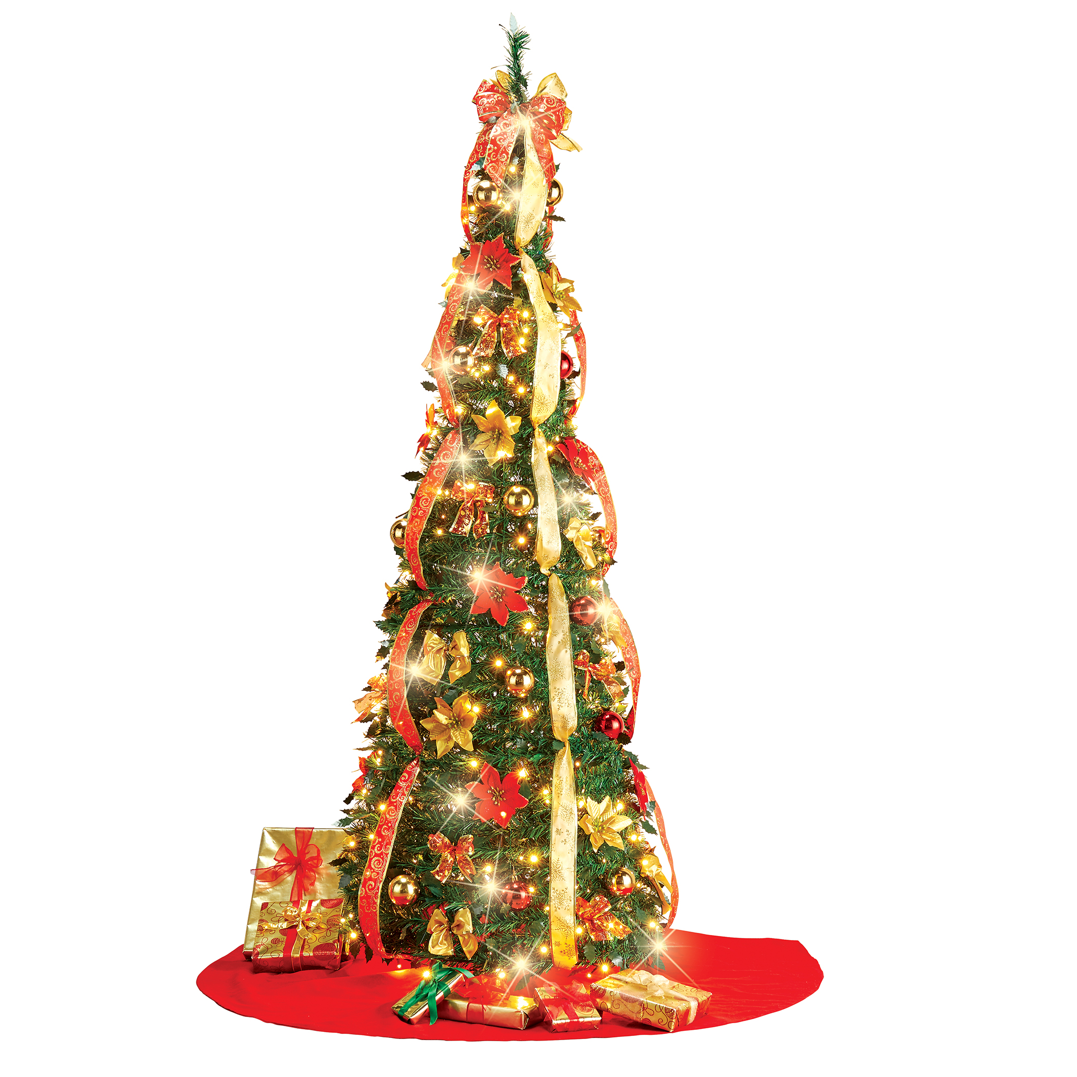 6' Lighted Pop-Up Christmas Tree with 8 Lighting Modes and Remote Control 23 X 23 X 72
