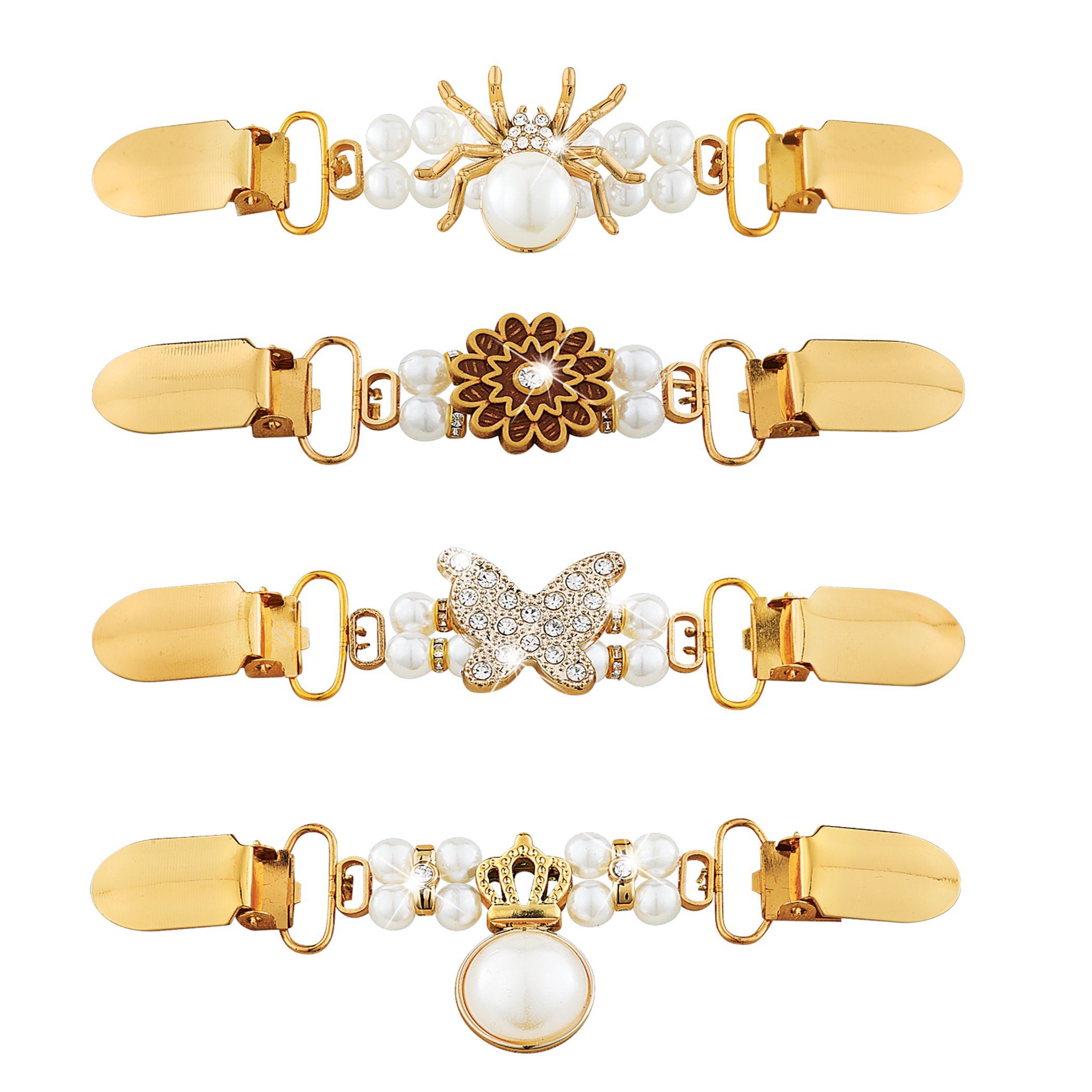 Unique Pearl Sweater Clasps - Set of 4