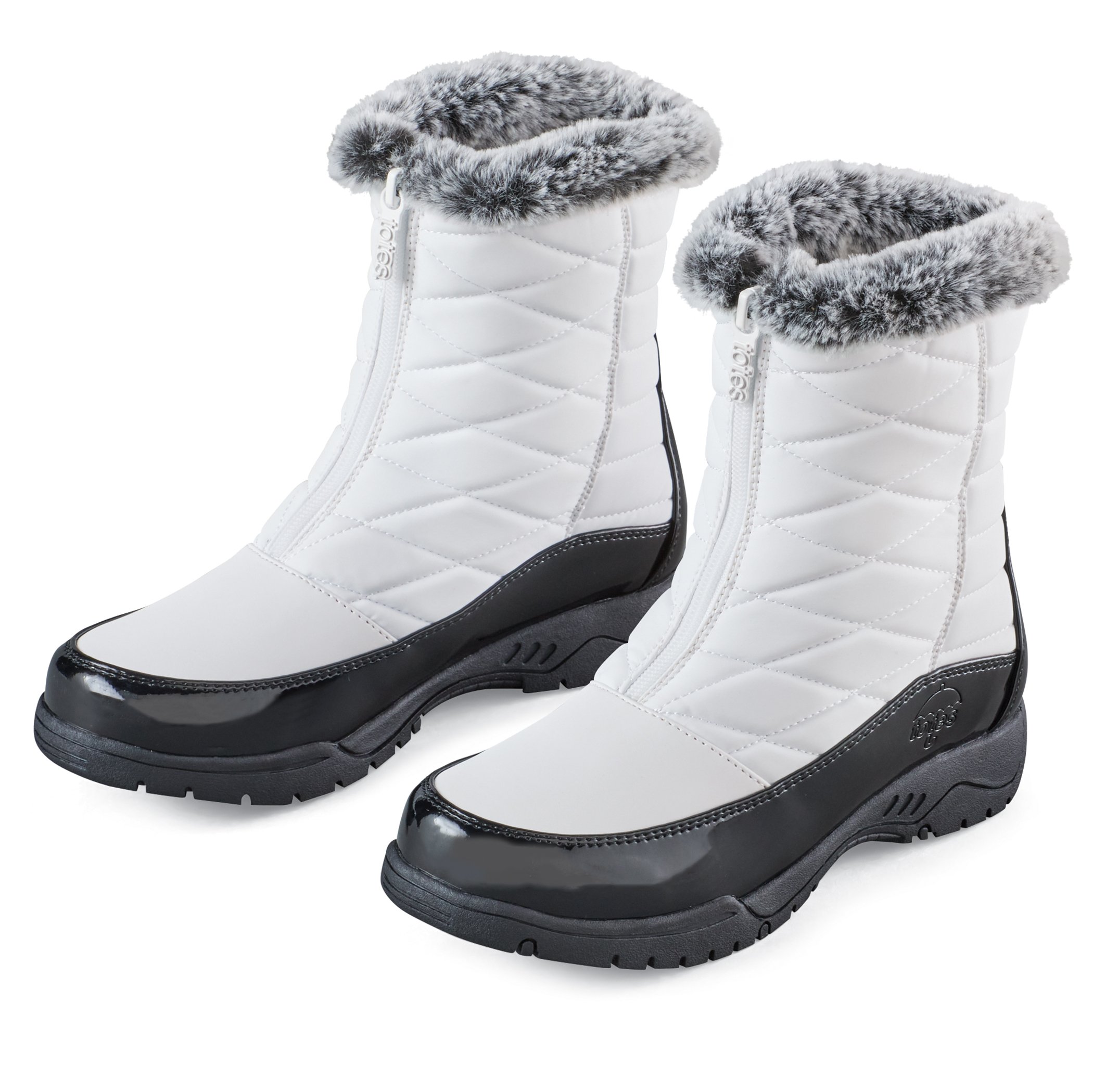 Botas Totes para damas acolchadas impermeables hasta la pantorrilla con cremallera frontal con forro de felpa - Imagen 5 de 5