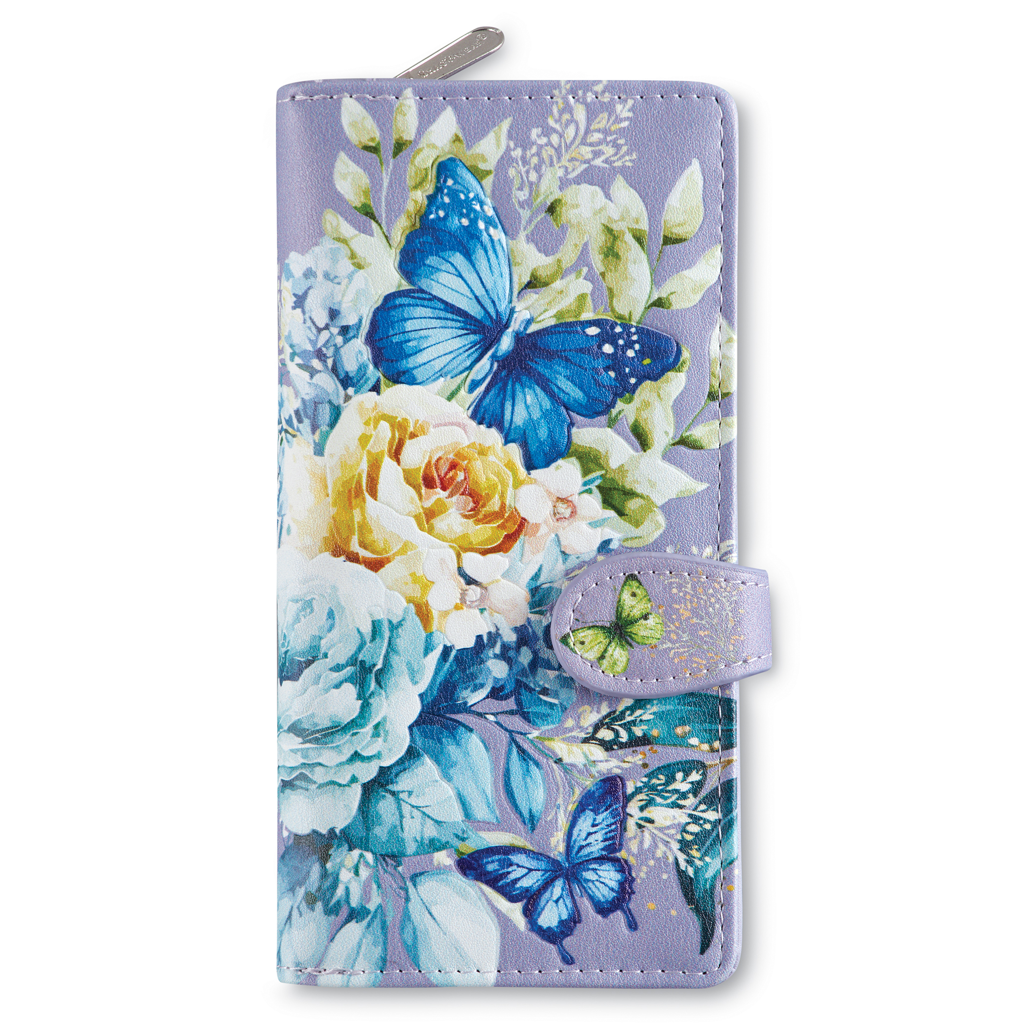 Beautiful Floral Butterfly Zippered Wallet