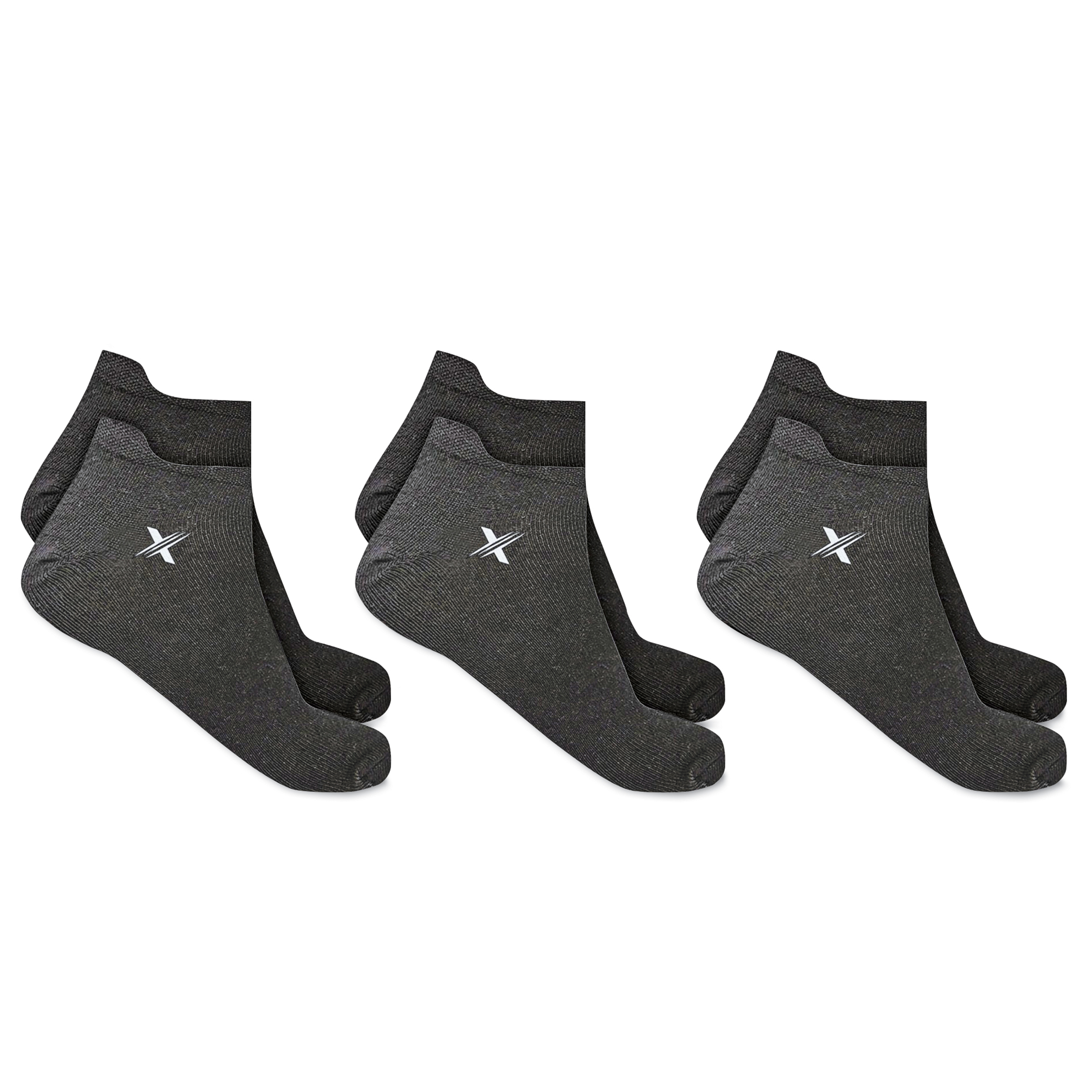 Light Compression Low-Cut Socks with Built-In Arch Support - Pack of 3 S/M Black, S/M