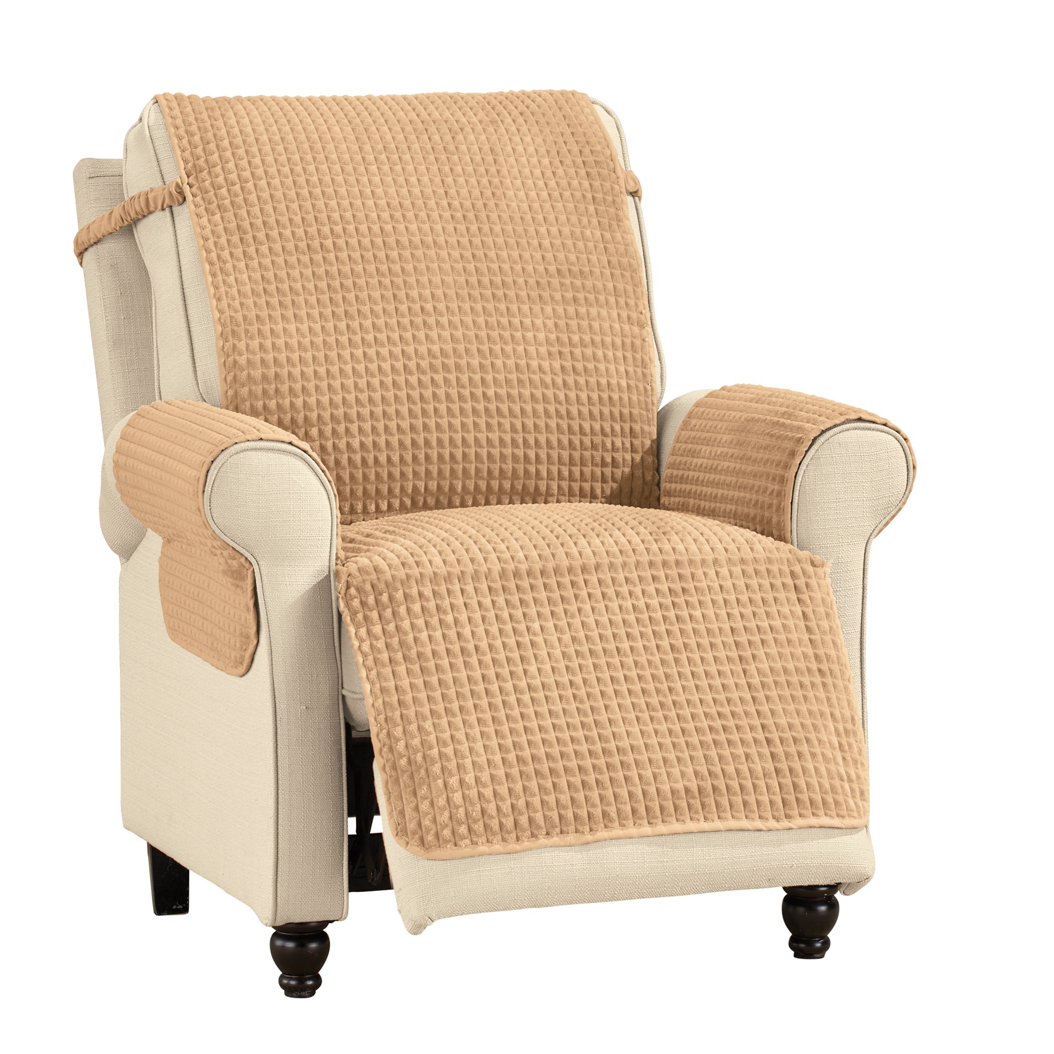 Time Square Quilted Furniture Protector Recliner Camel