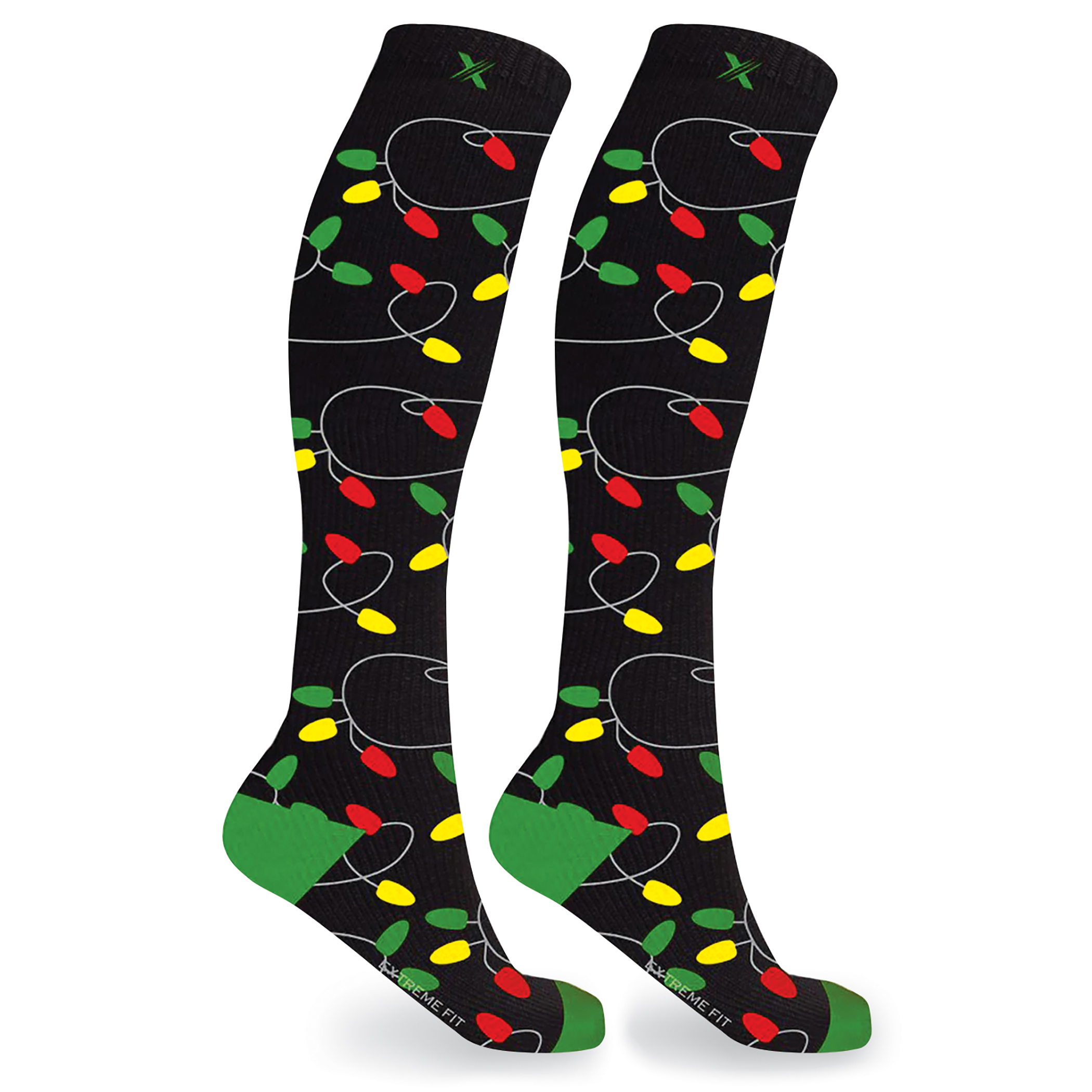 Therapeutic Holiday Knee High Compression Socks S/M Solid Black, S/M