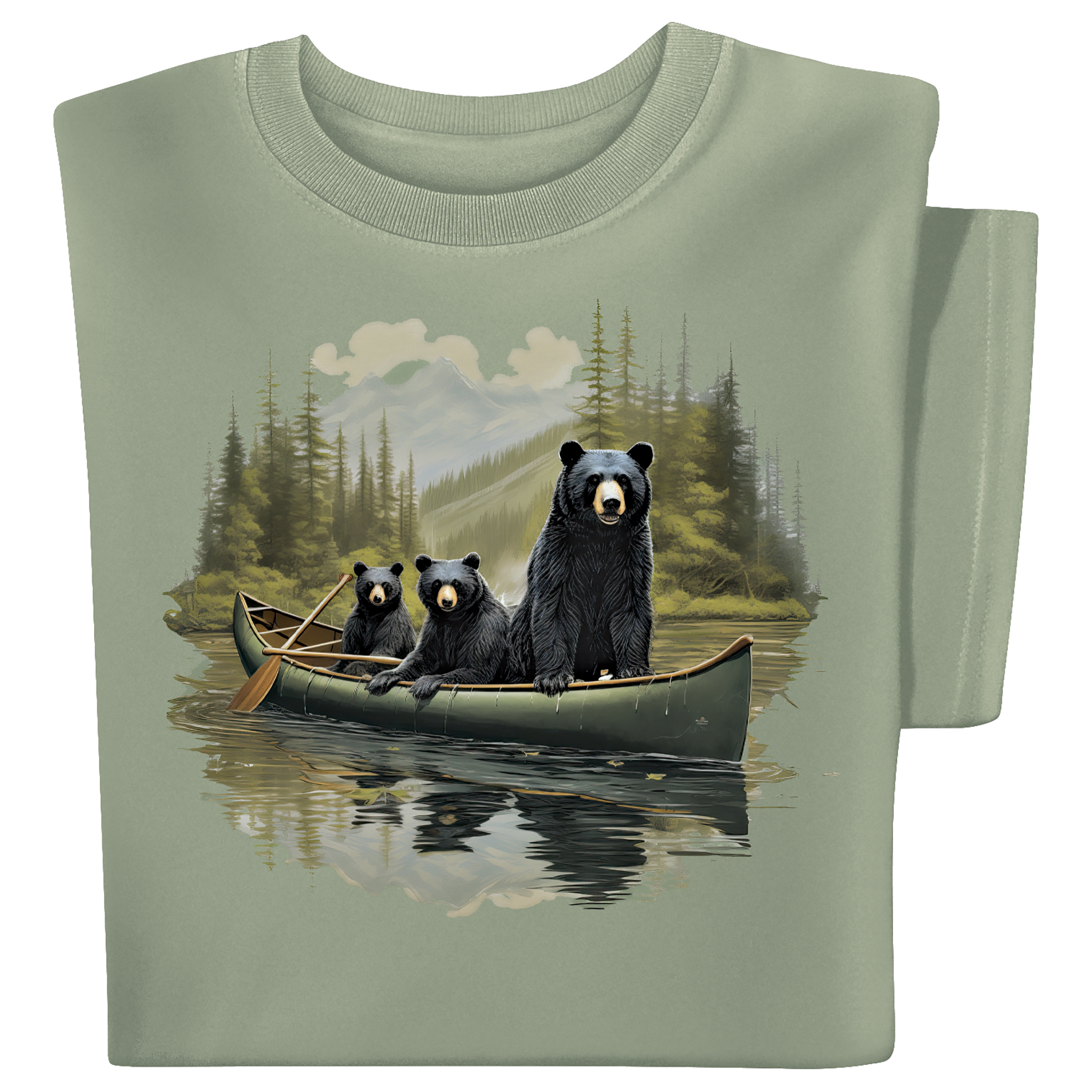 Unisex Bears Lake Tour Short Sleeve Graphic T-Shirt Sage Medium