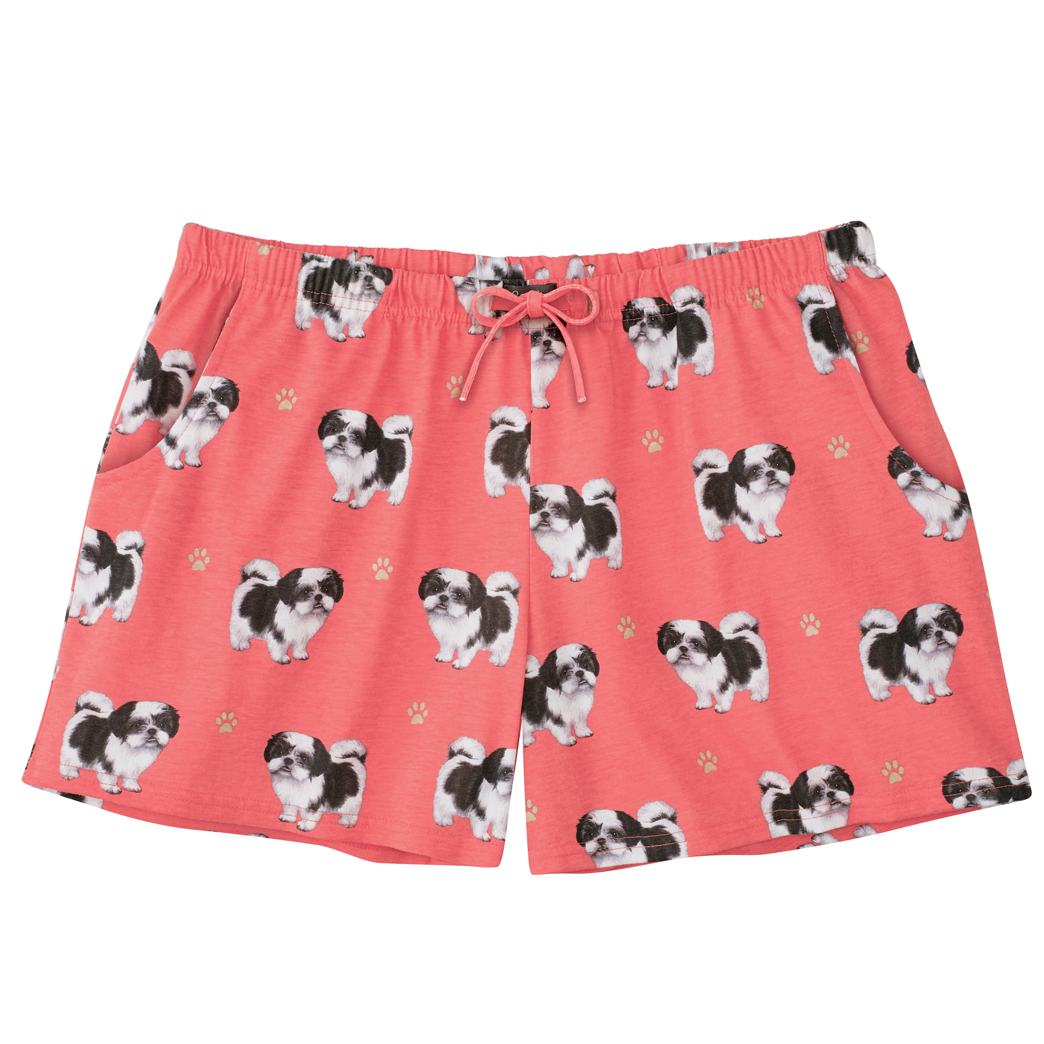 Dog Pajama Shorts with Pockets and Elasticized Waist - 第 5/6 張圖片
