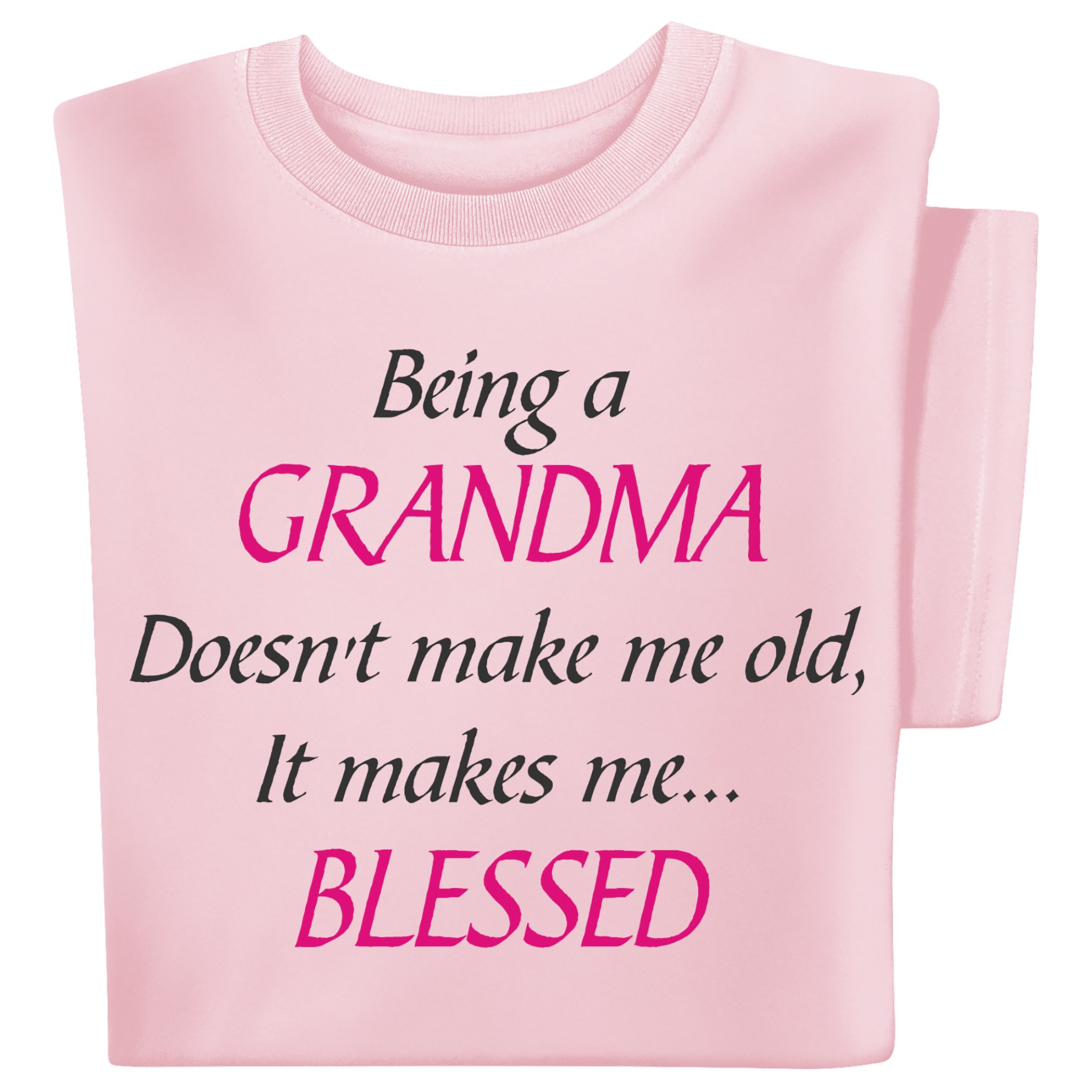 Amusing Blessed Grandma Short Sleeve Graphic T-Shirt Large Gender Neutral light pink