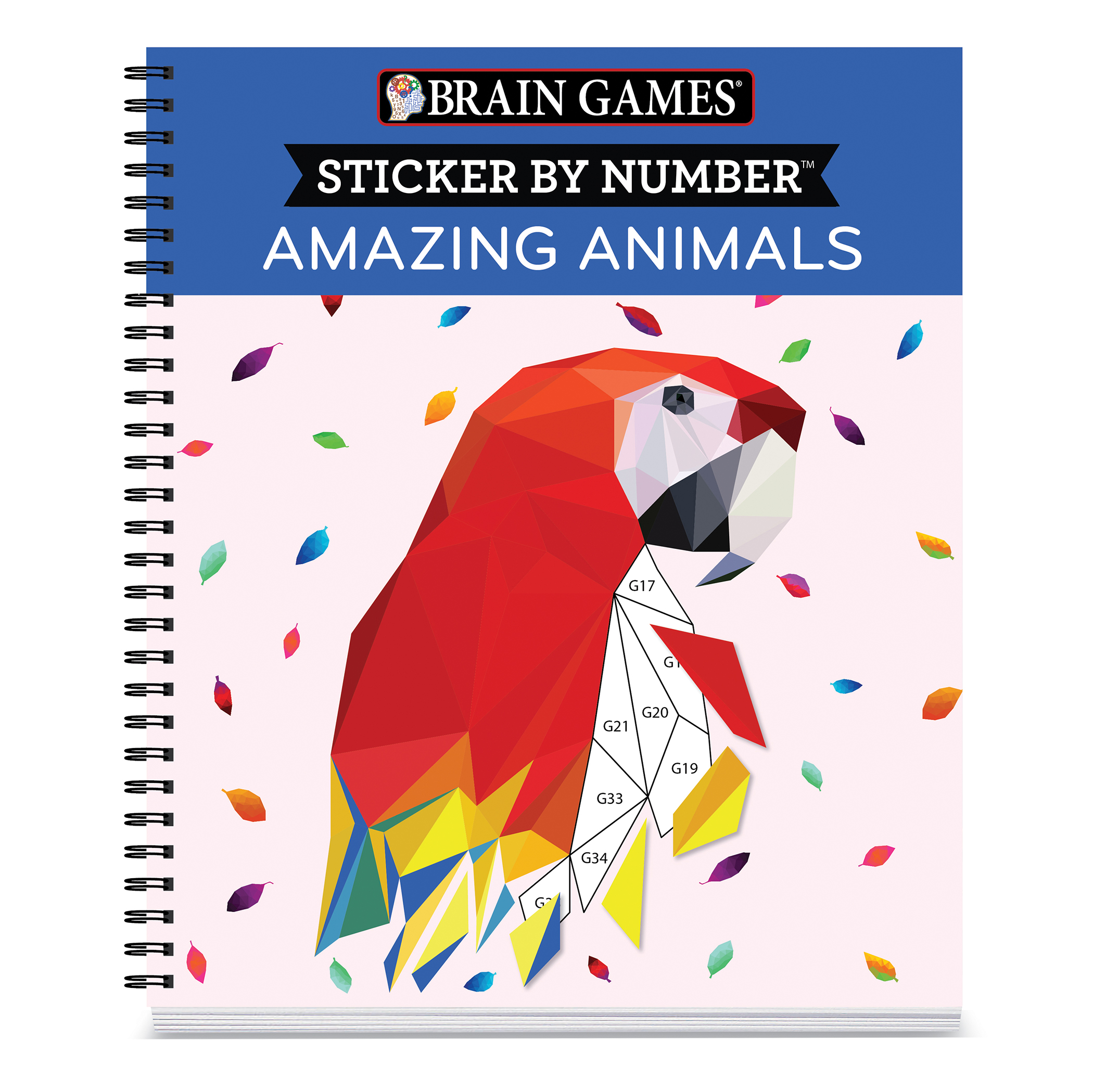 Brain Games Sticker By Number Amazing Animals Book
