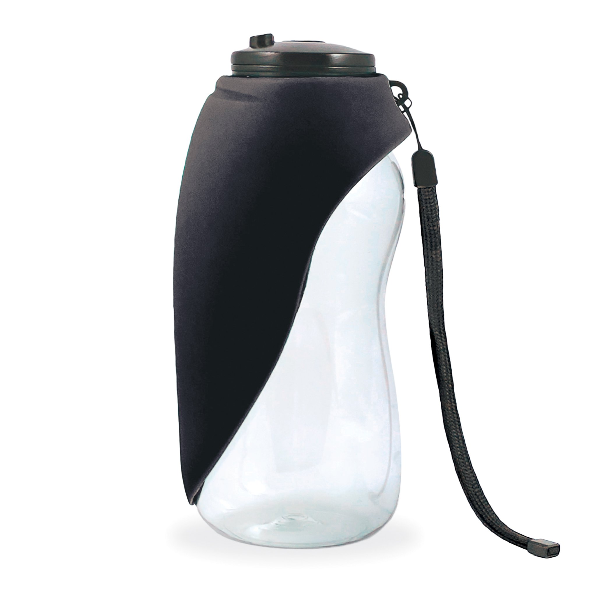 Fold-A-Bowl Portable Pet Water Bottle & Bowl Black