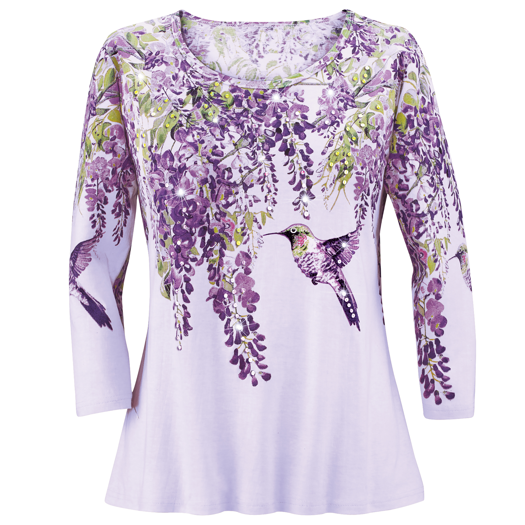 Wisteria & Hummingbird Sequin Detailed Top XX-Large Womens Lilac