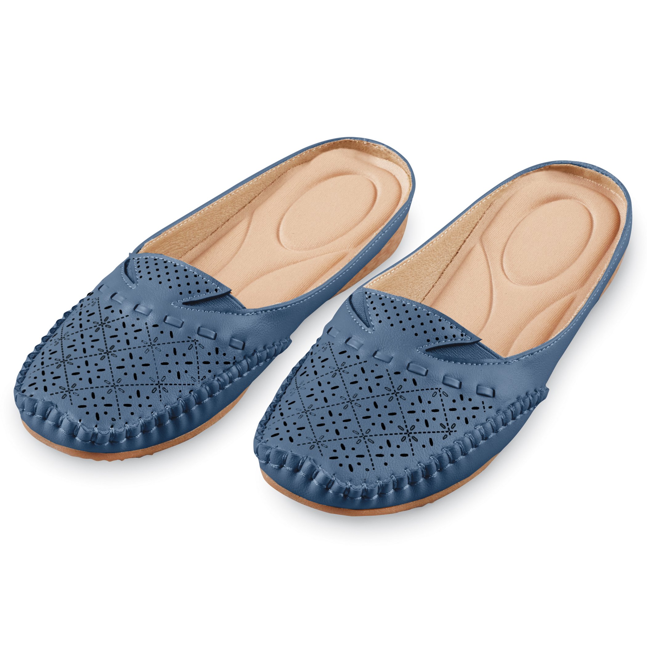 Backless Slip-On Stretch Skid-Resistant Padded Shoes 7 Women Navy