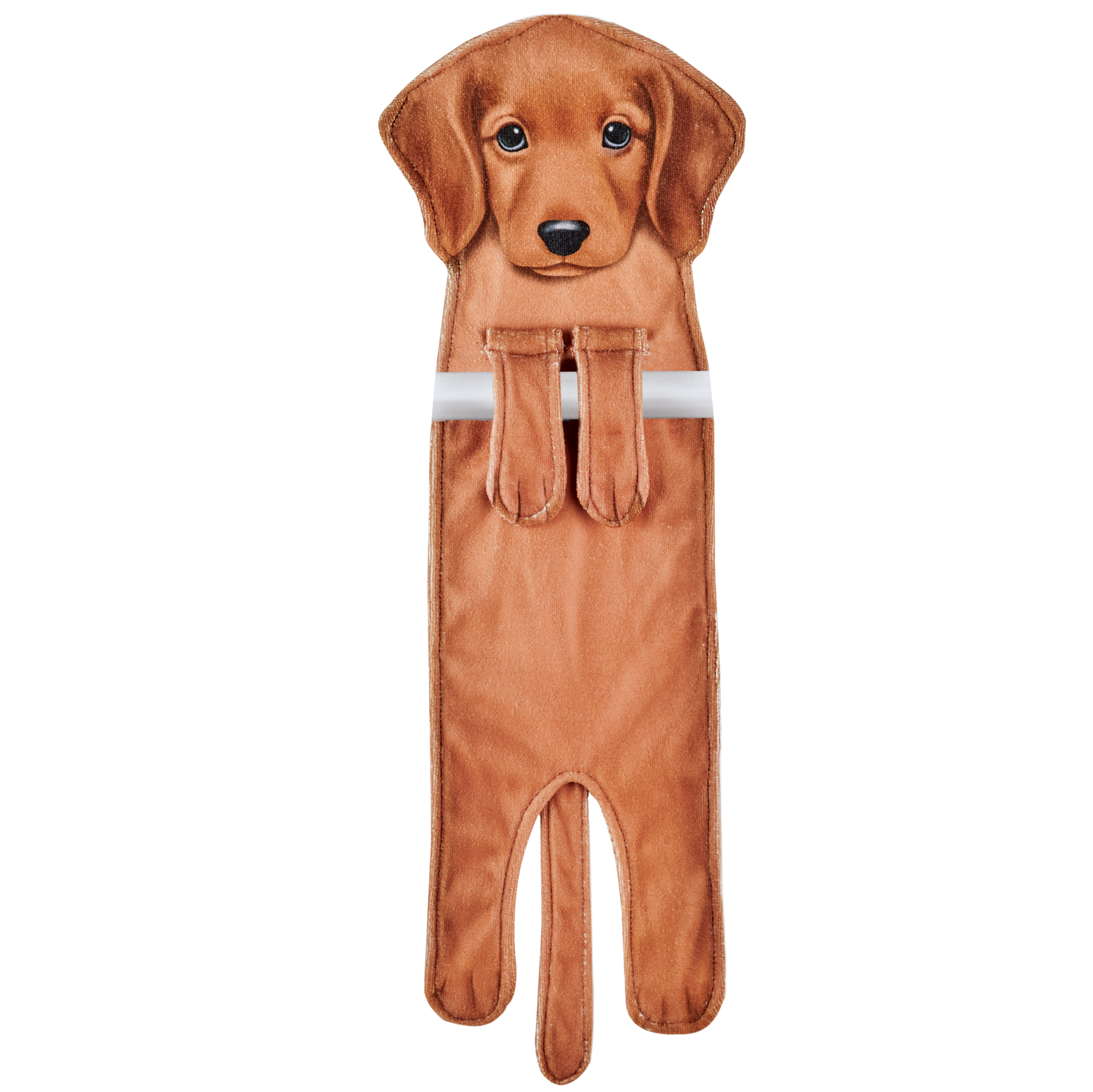 Adorable Dog-Shaped Hanging Kitchen Towel Dachshund Tan