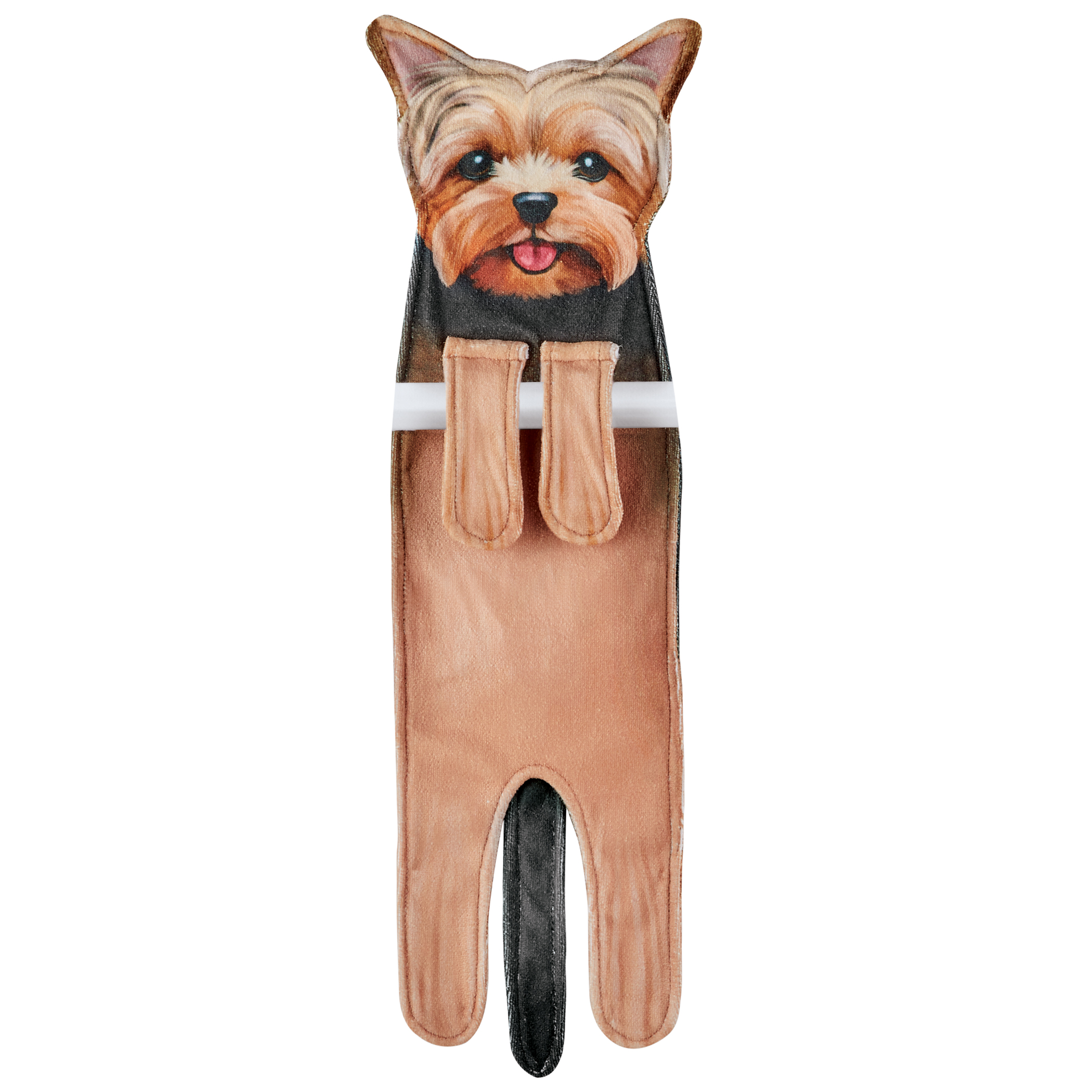 Adorable Dog-Shaped Hanging Kitchen Towel Yorkie Tan