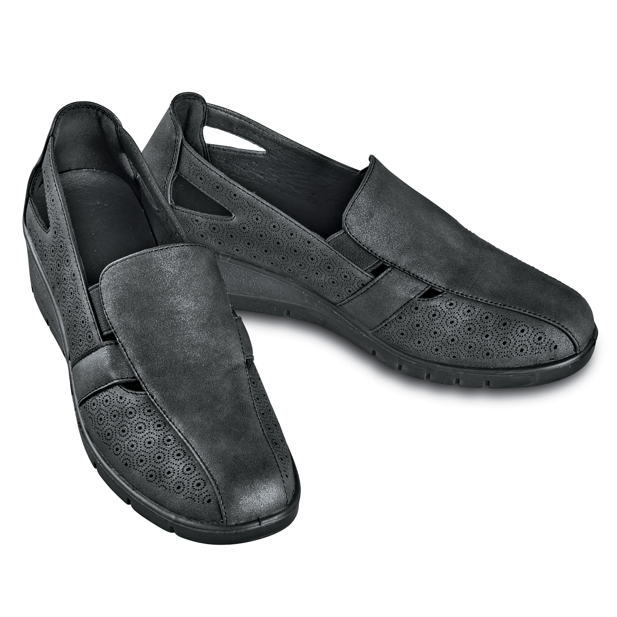 Stretch Inset Slip-On Shoes with Built-In Arch Support 9 Women Black