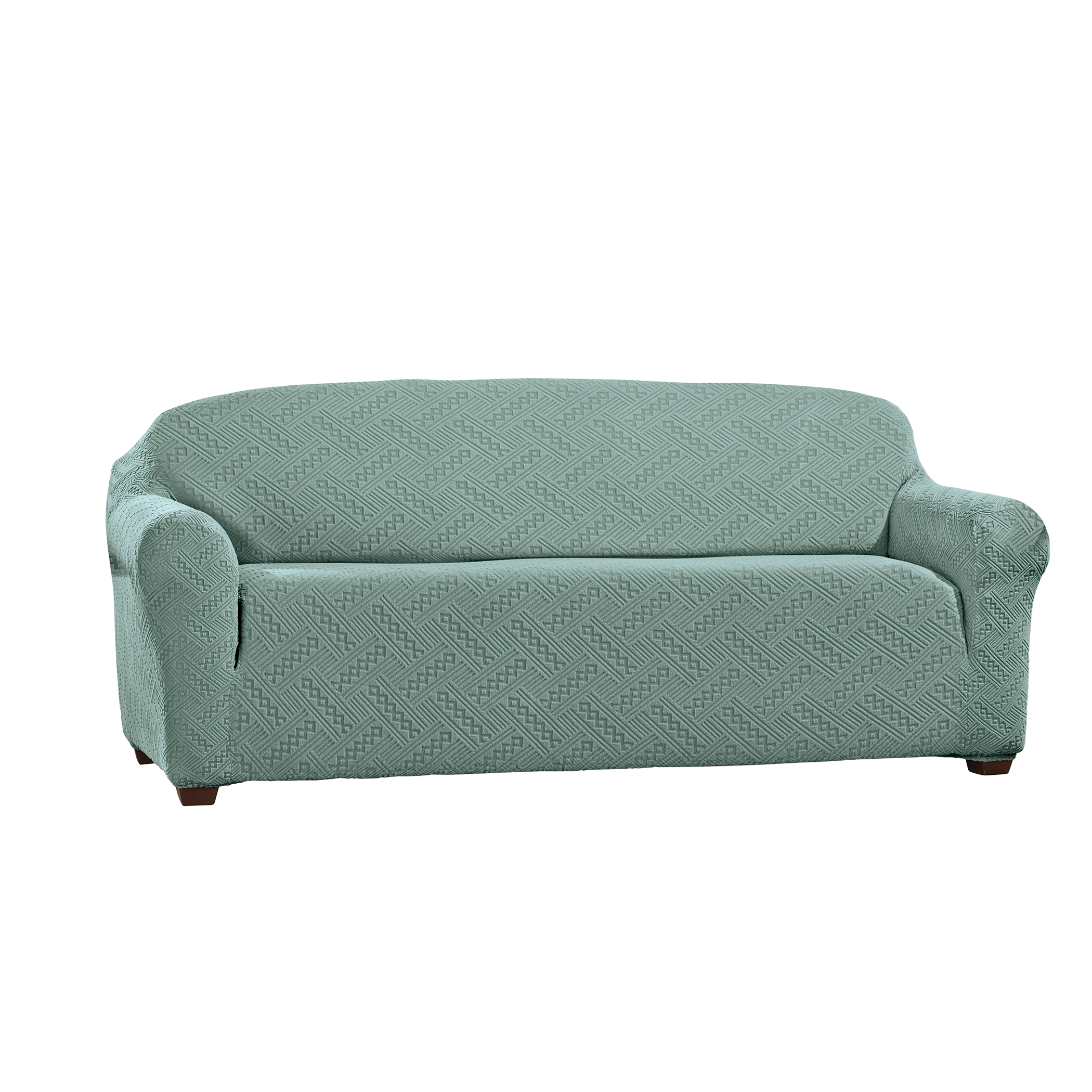 Aztec Herringbone Stretch Furniture Protector Sofa Fern Green