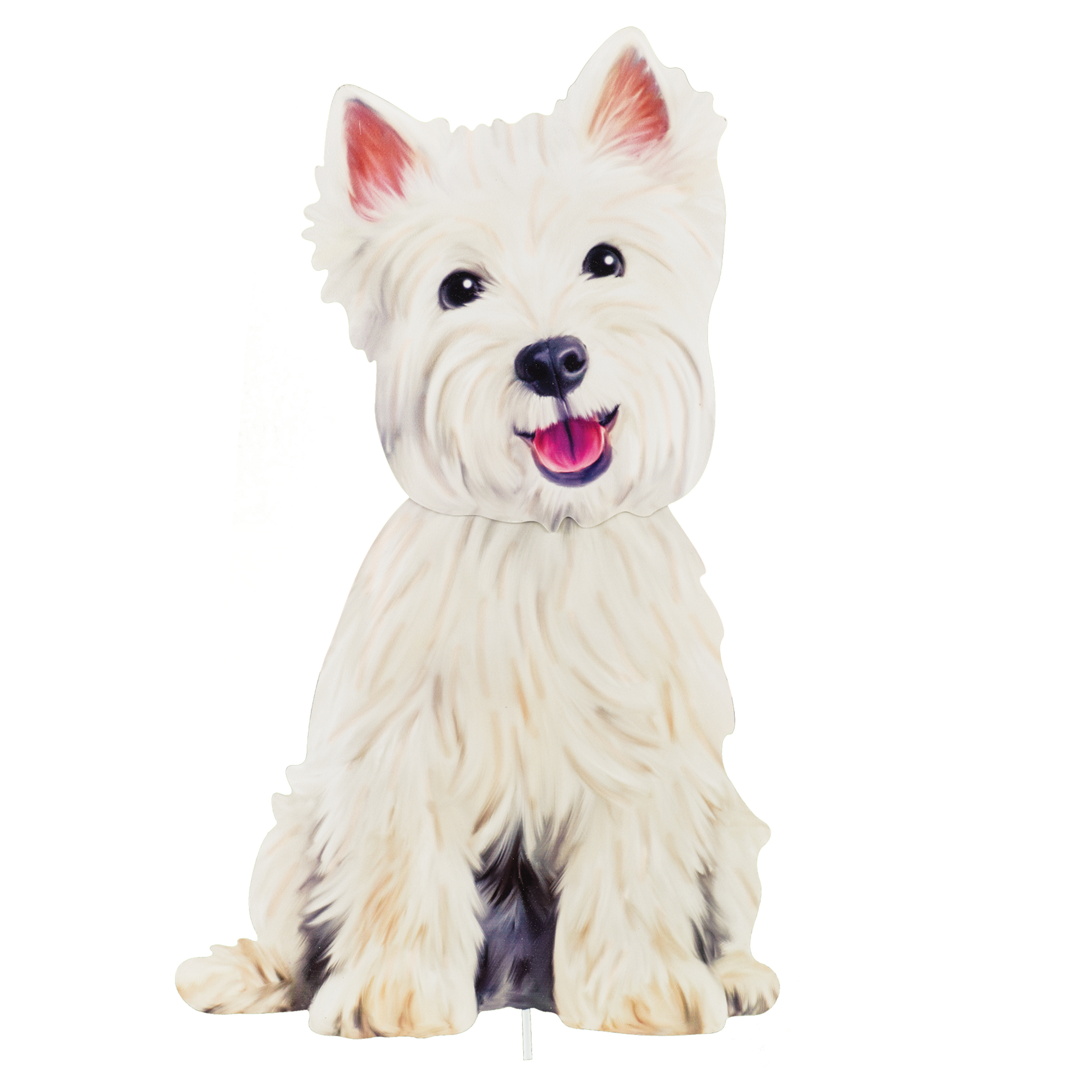 Realistic Westie Terrier Metal Outdoor Garden Stake