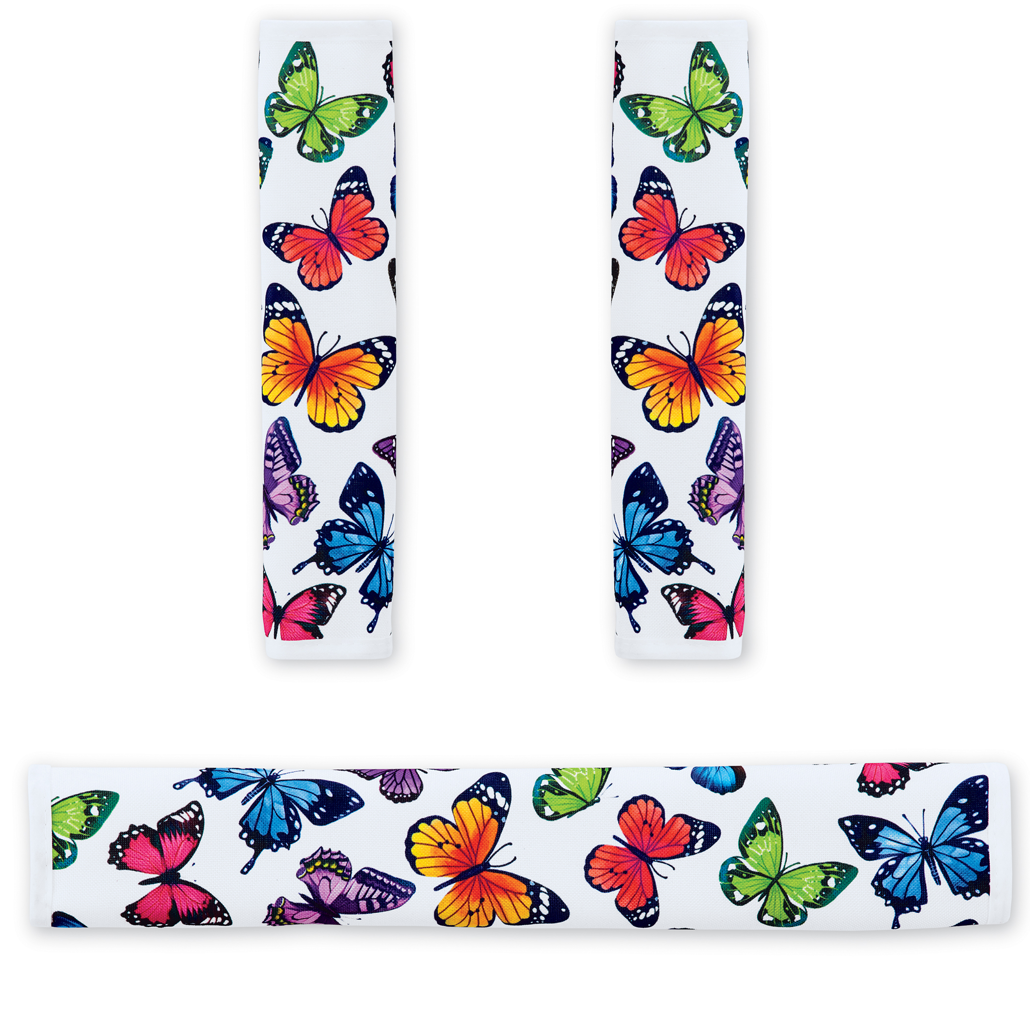 Colorful Butterflies Appliance Handle Covers - Set of 3 White