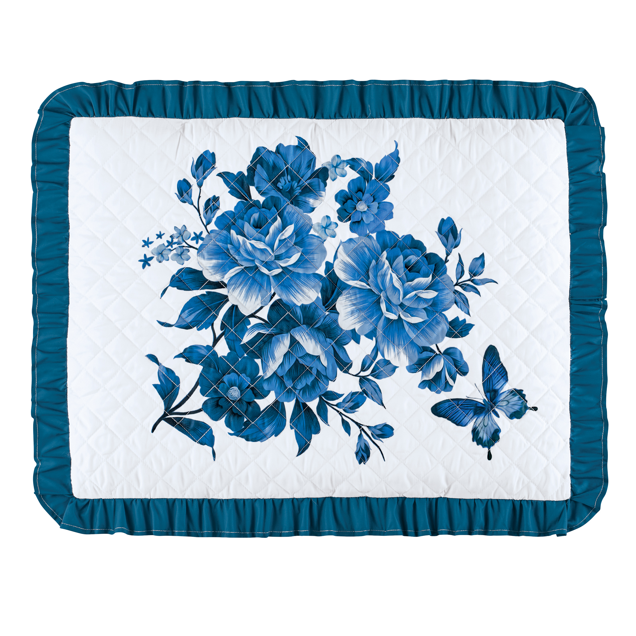 Enchanting Butterfly Ruffled Edge Pillow Shams - Set of 2 Sham Gender Neutral Blue