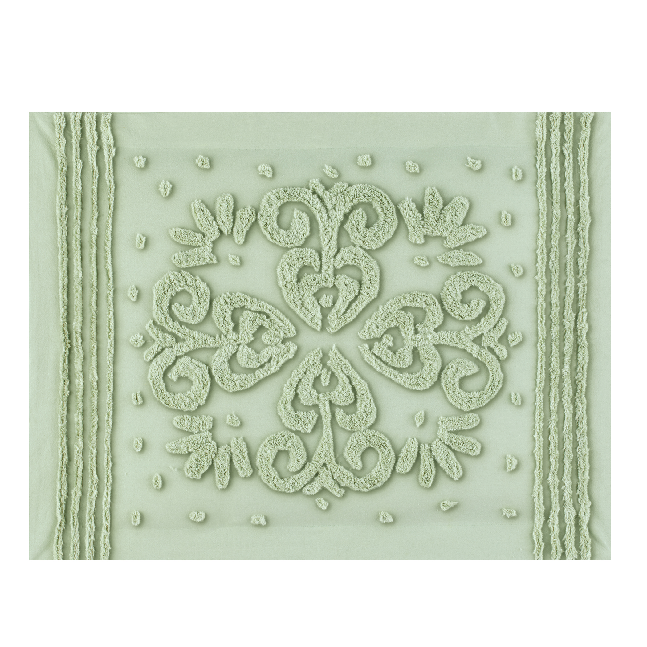 Abigail Ruffled Edge Textured Chenille Pillow Sham Sham Gender Neutral Sage