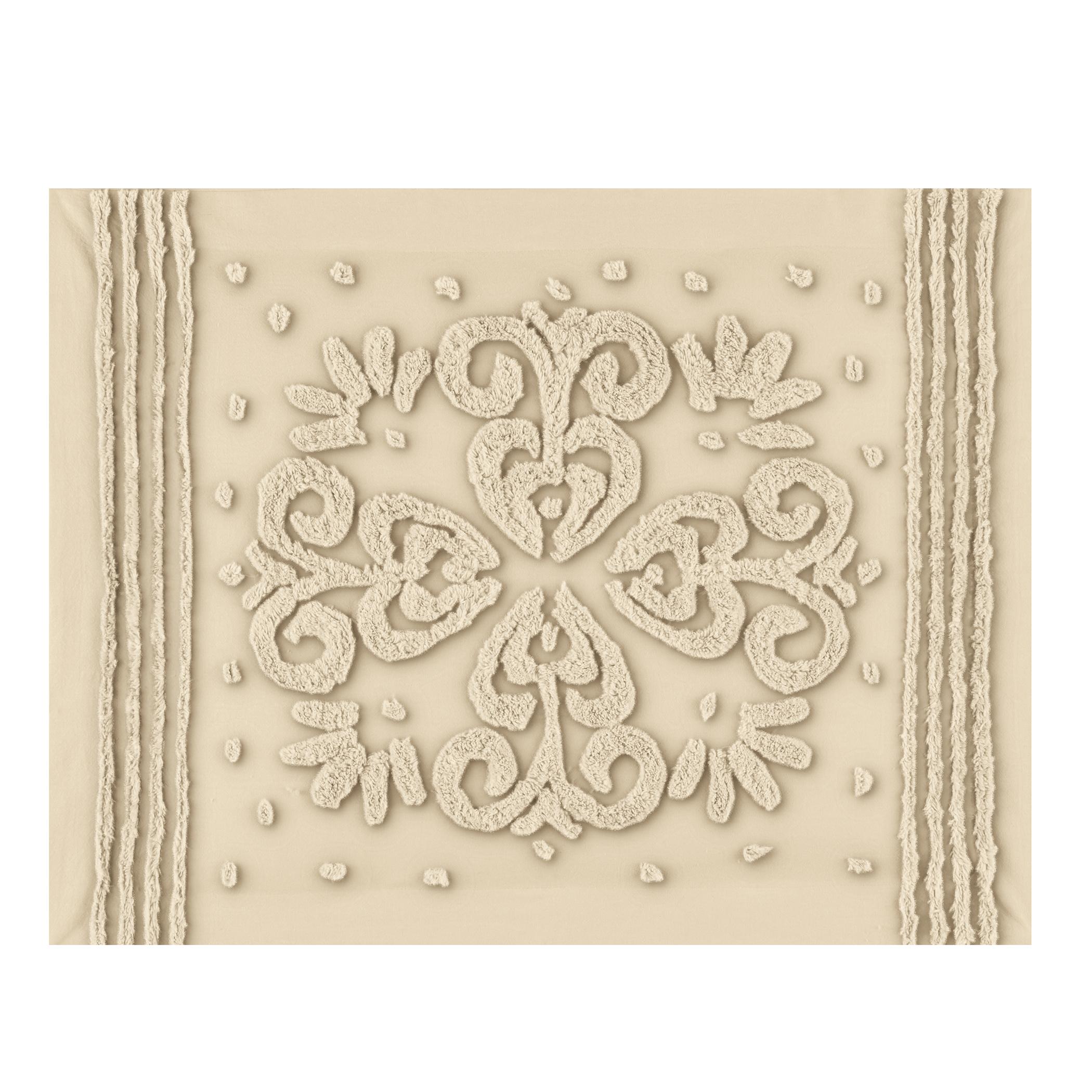 Abigail Ruffled Edge Textured Chenille Pillow Sham Sham Gender Neutral Sand