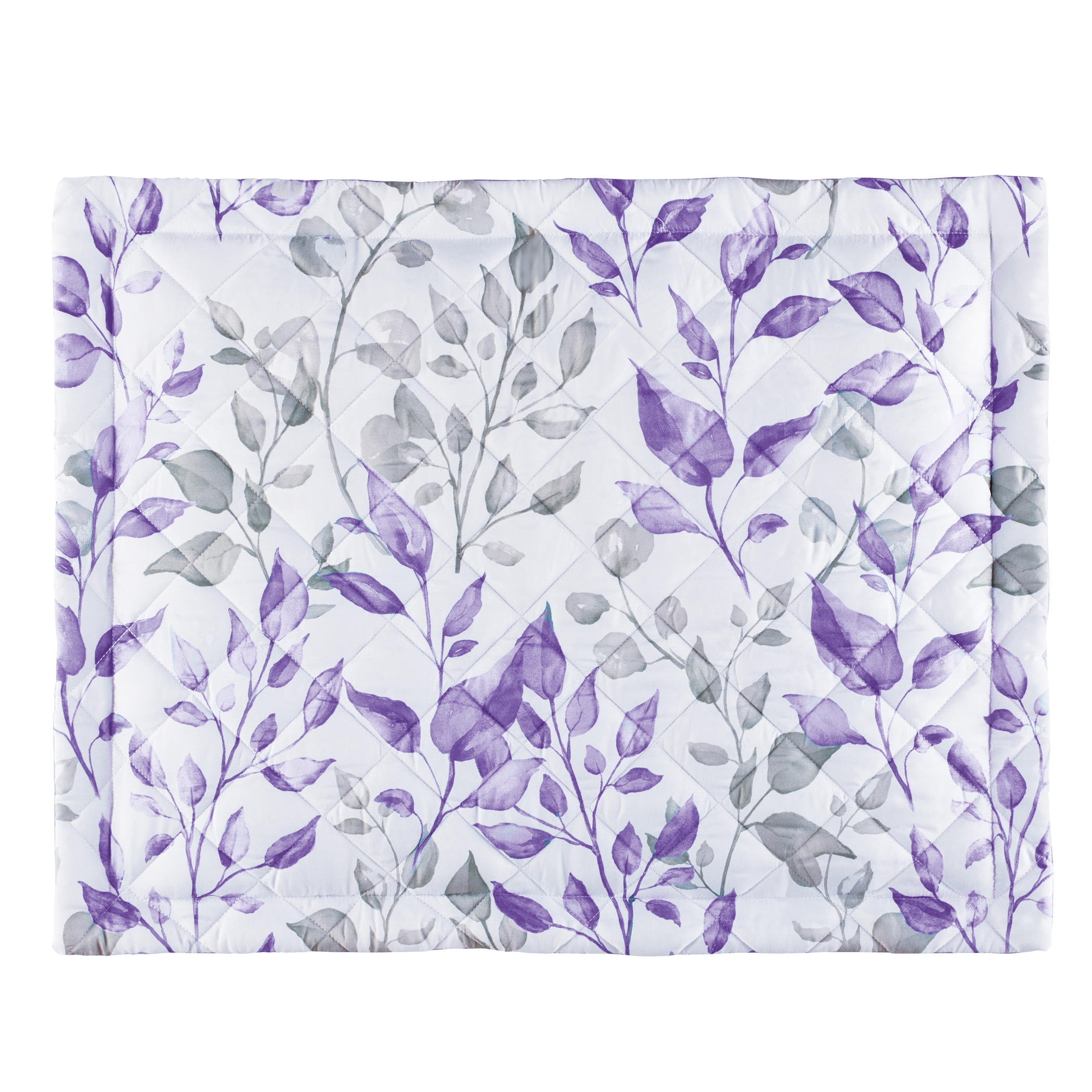 Scaling Leaves Design Cozy Quilted Pillow Sham Sham Gender Neutral Orchid/Grey, Orchid/Grey