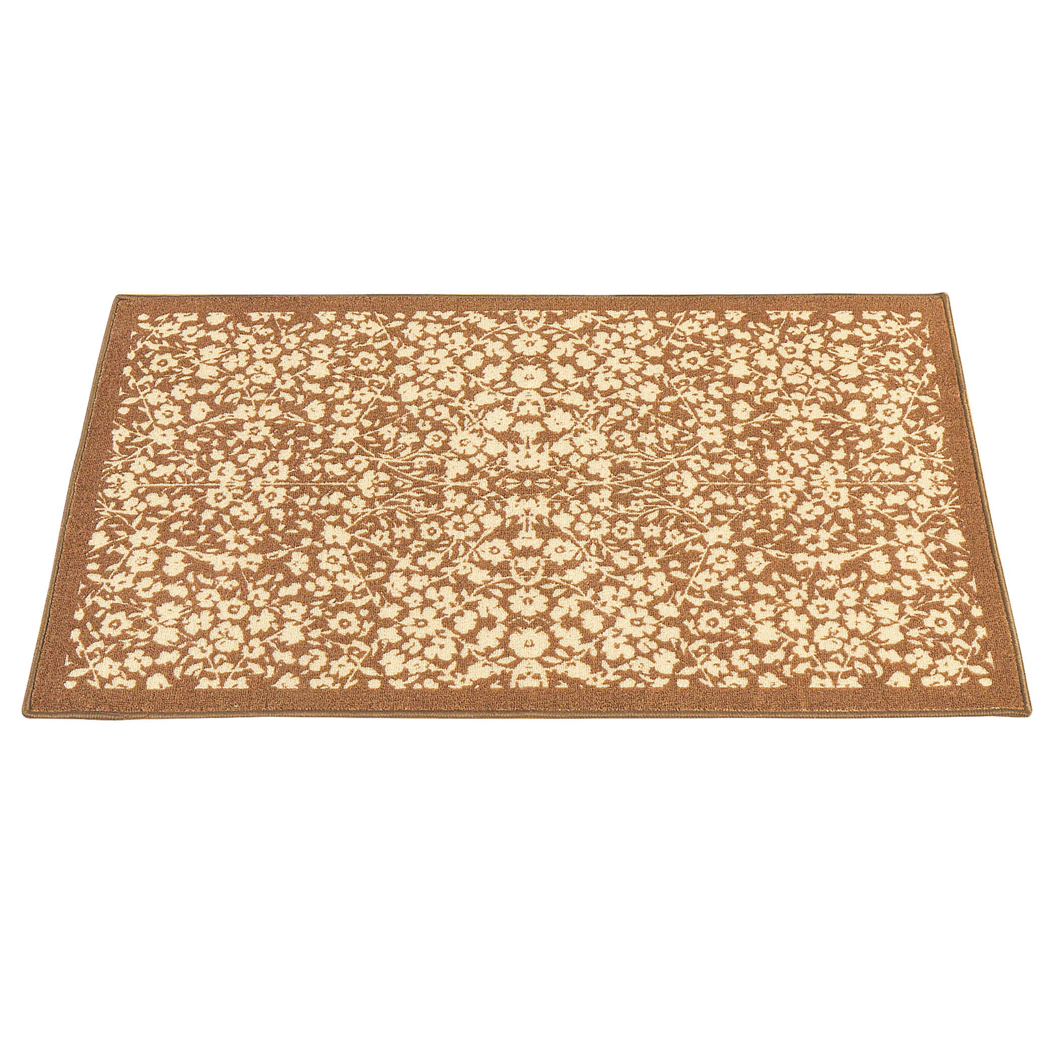 Lovely Floral Garden Skid-Resistant Machine Washable Accent Rug 26" x 45" Sand, 26" x 45"