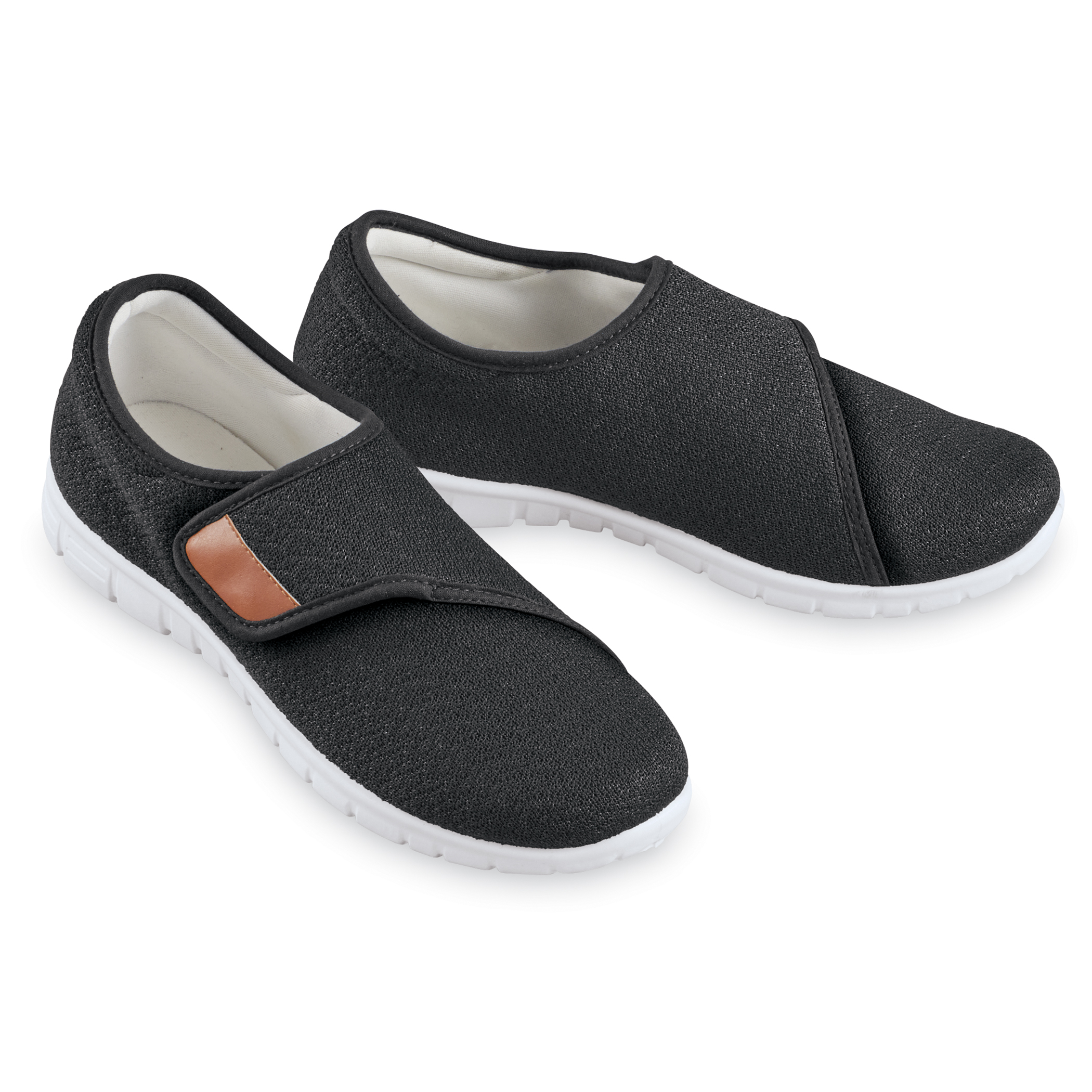 Adjustable Strap Closure Faux Leather Detail Shoes 6 Women Black