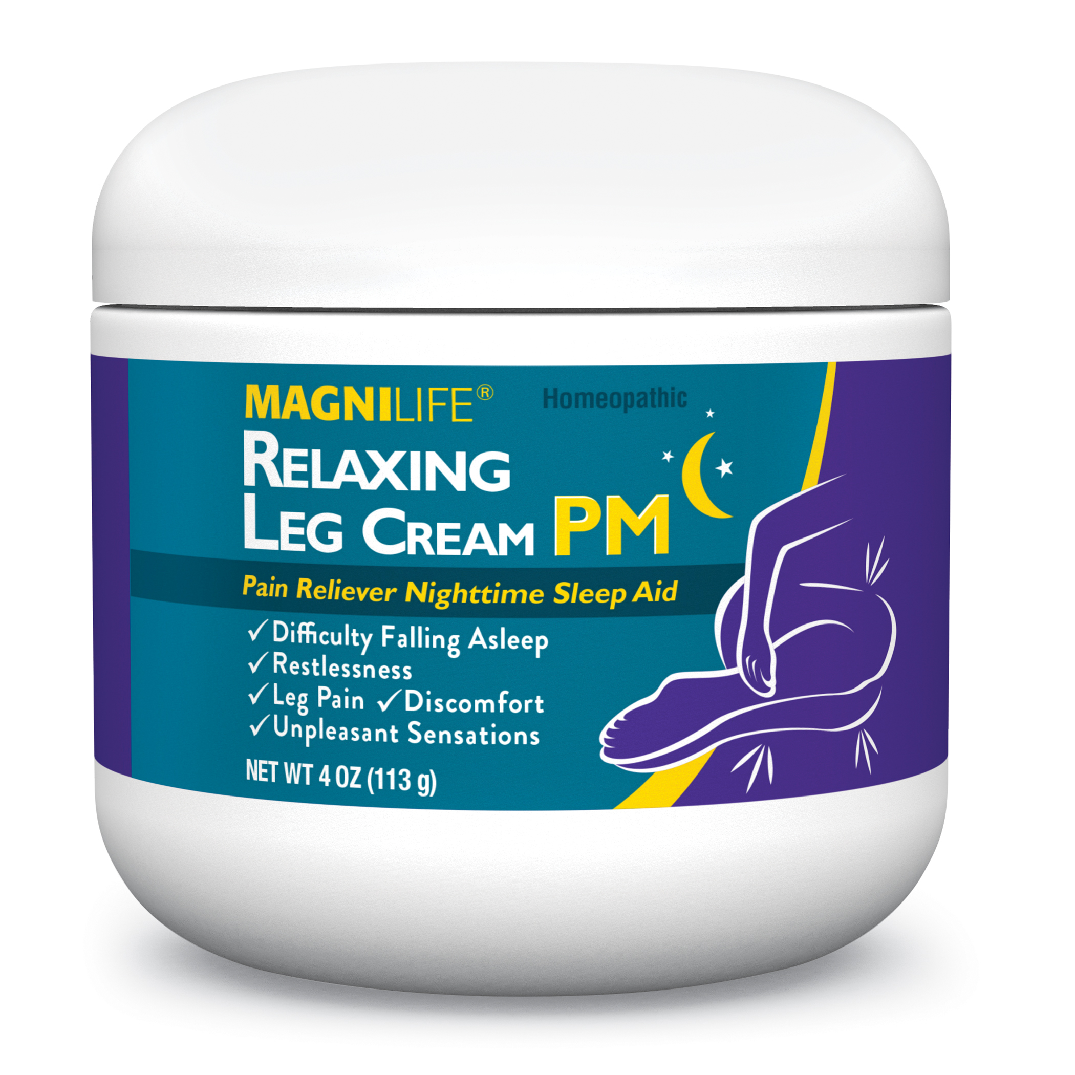 All Natural Non-Greasy Relaxing Leg Cream PM, 4 oz.