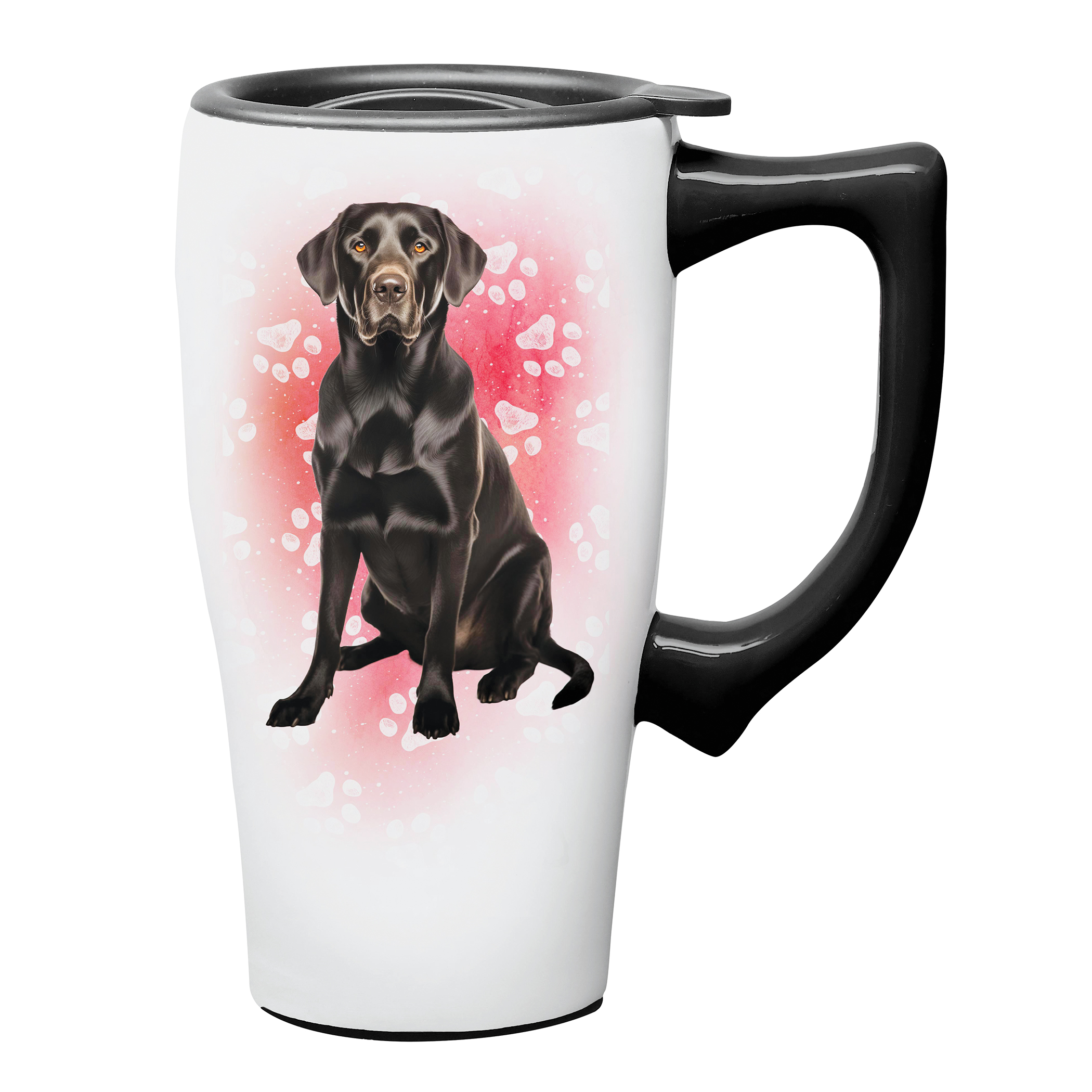 Dog 18 oz. Ceramic Dishwasher Safe Travel Mug Black Lab