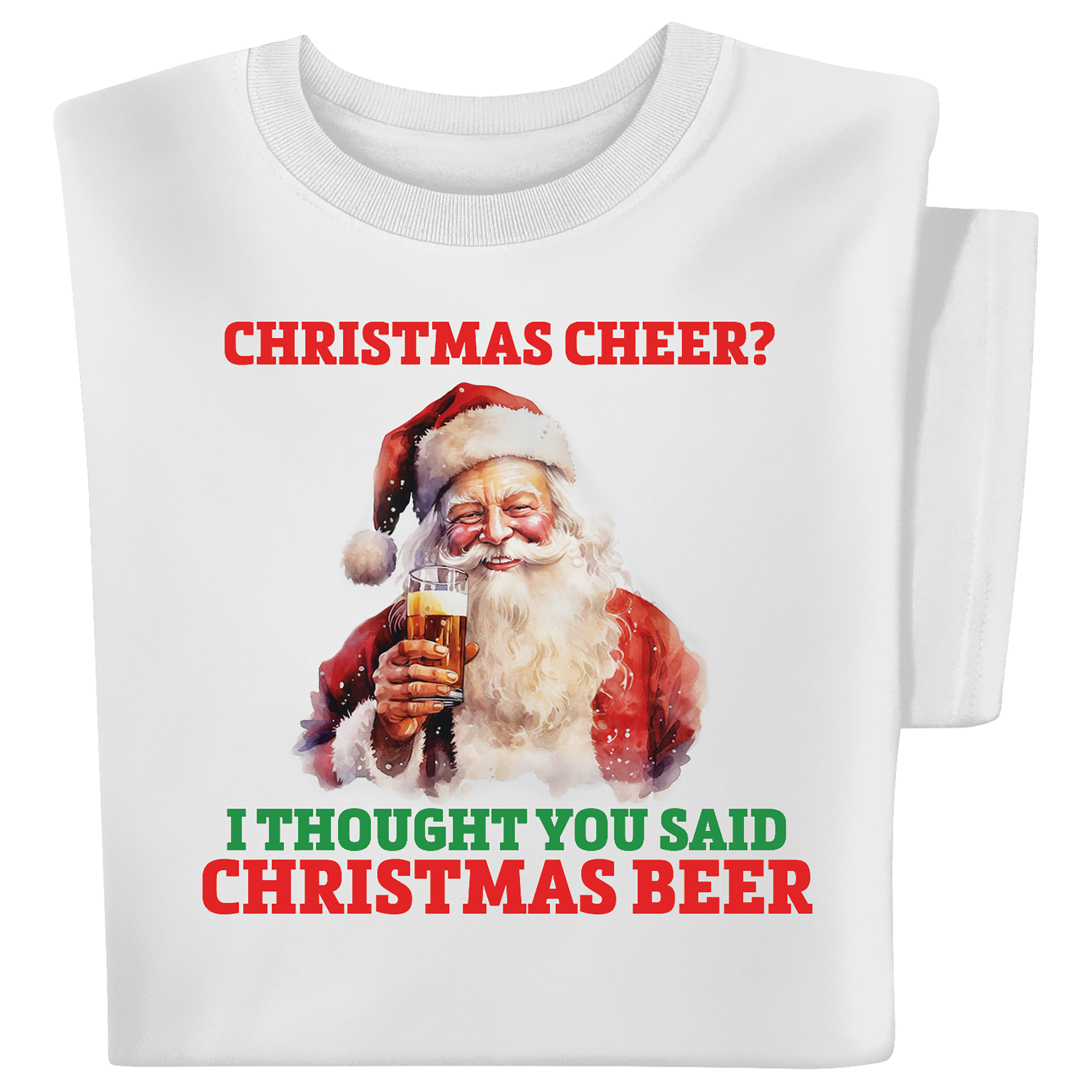 Thought You Said Christmas Beer Novelty Short Sleeve T-Shirt XX-Large Gender Neutral Multi-Colored